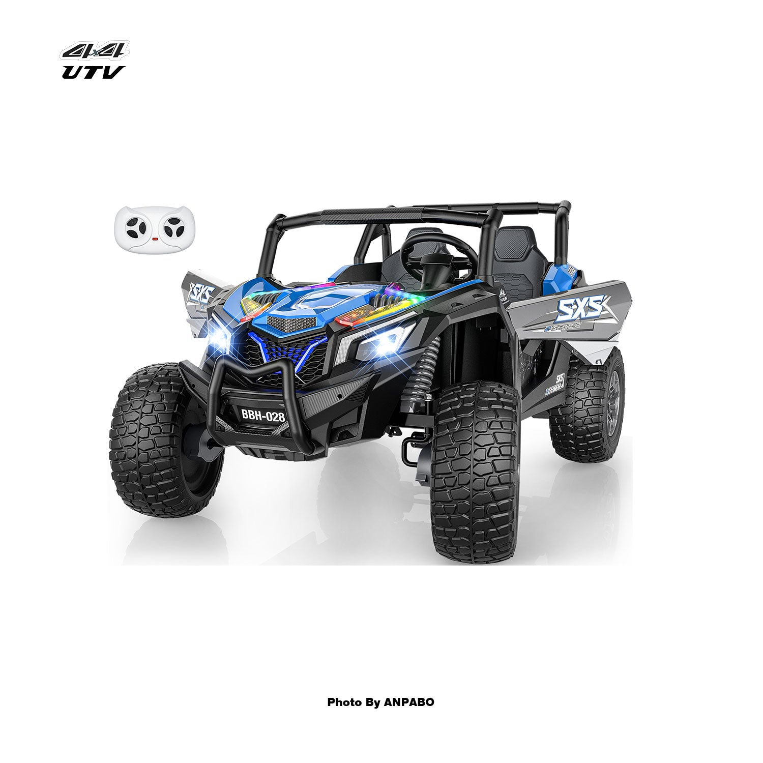 24V 4WD Kids Ride-On UTV: Powerful All-Terrain Adventure-blue