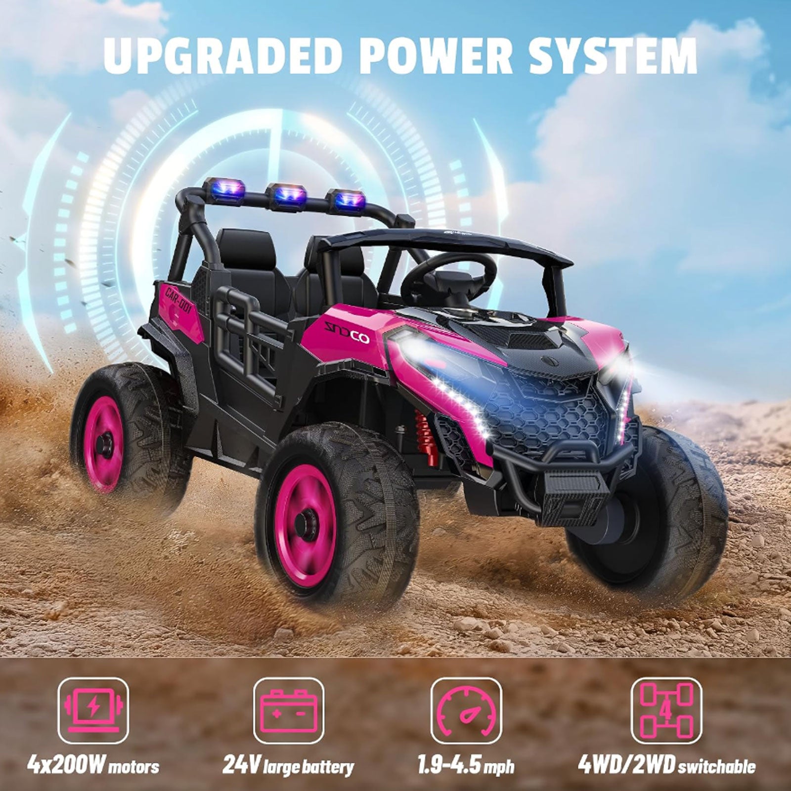 24V 4x200W 2-Seater Ride-On UTV