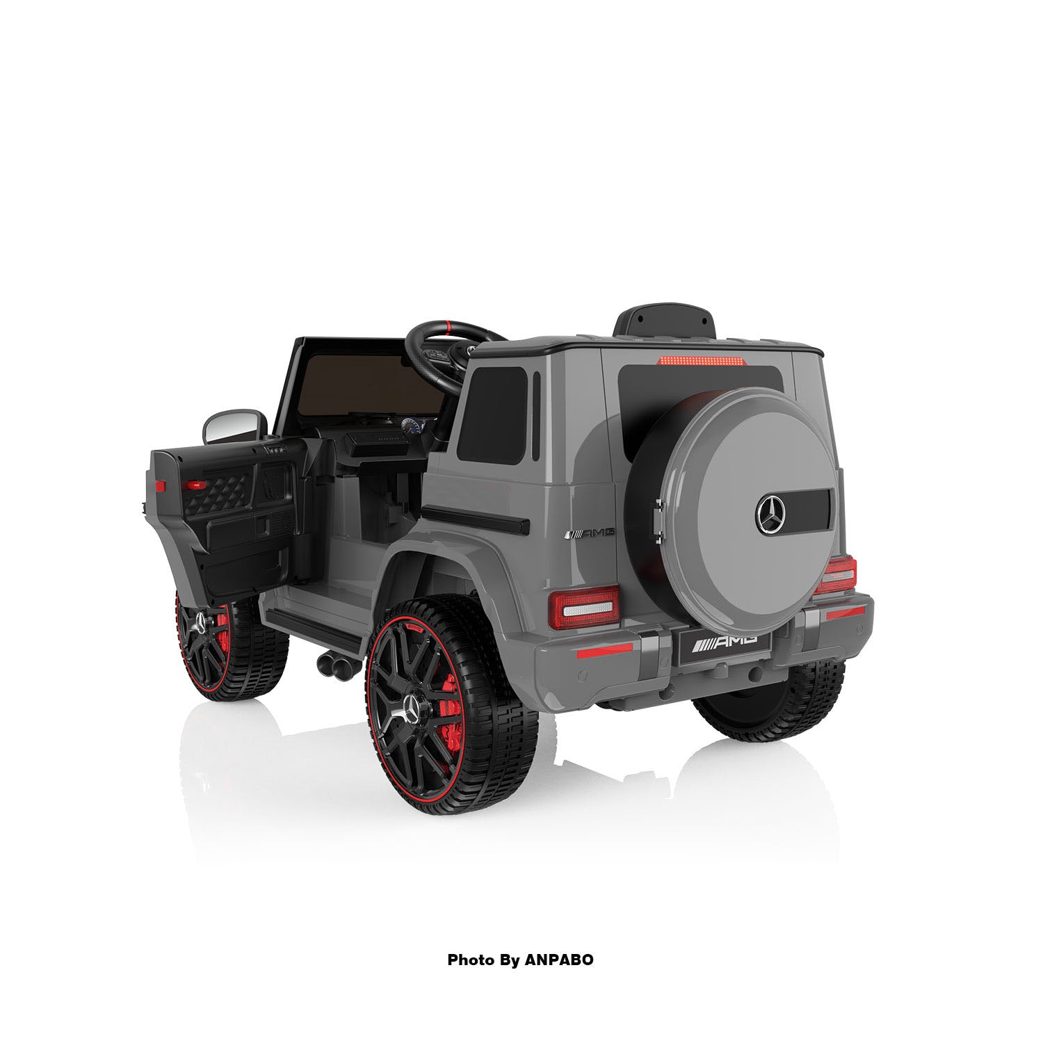 12V 2-Seater Mercedes-Benz Licensed G63 Kids Ride On Car/SUV with Remote Control-gray