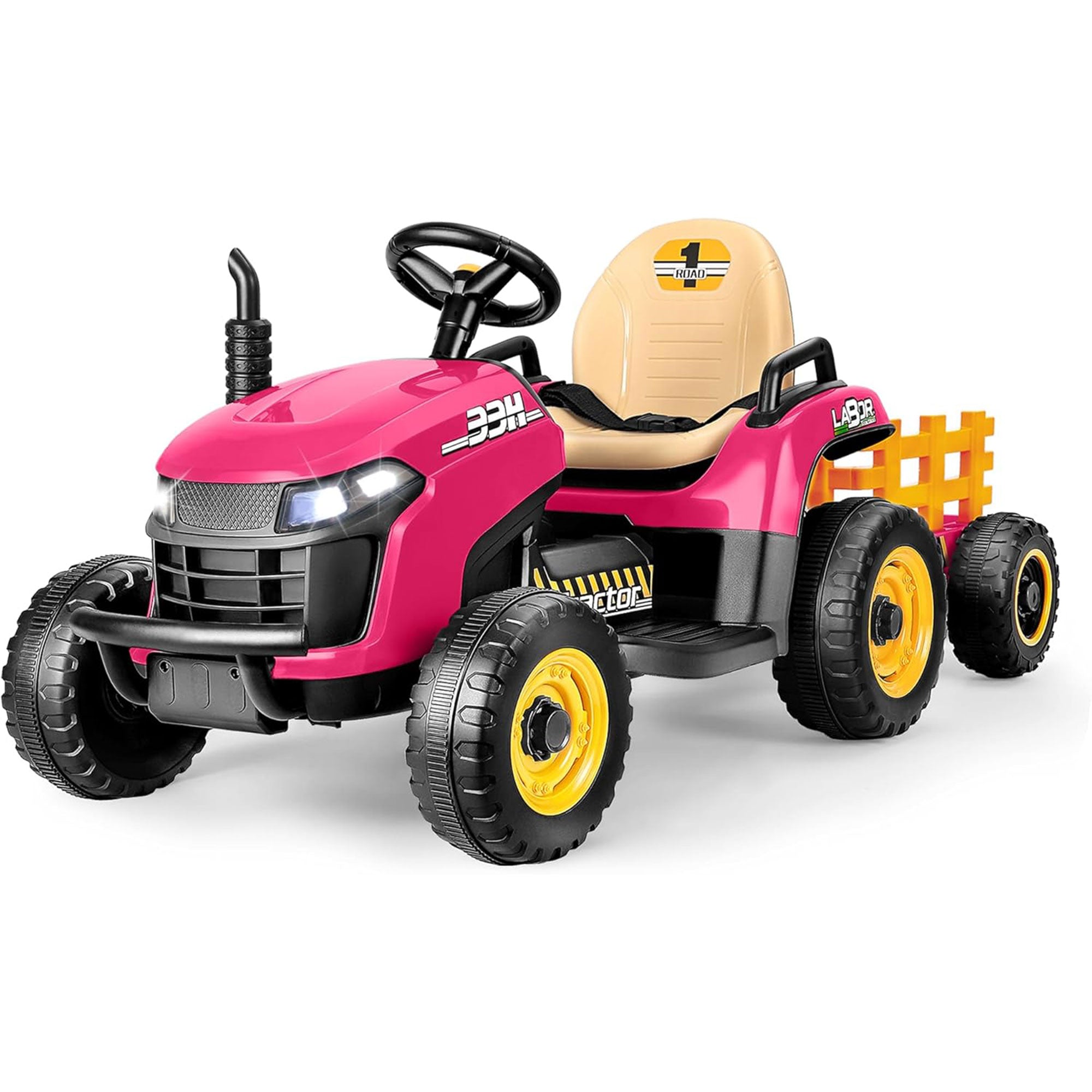 12V Ride-On Tractor with Trailer