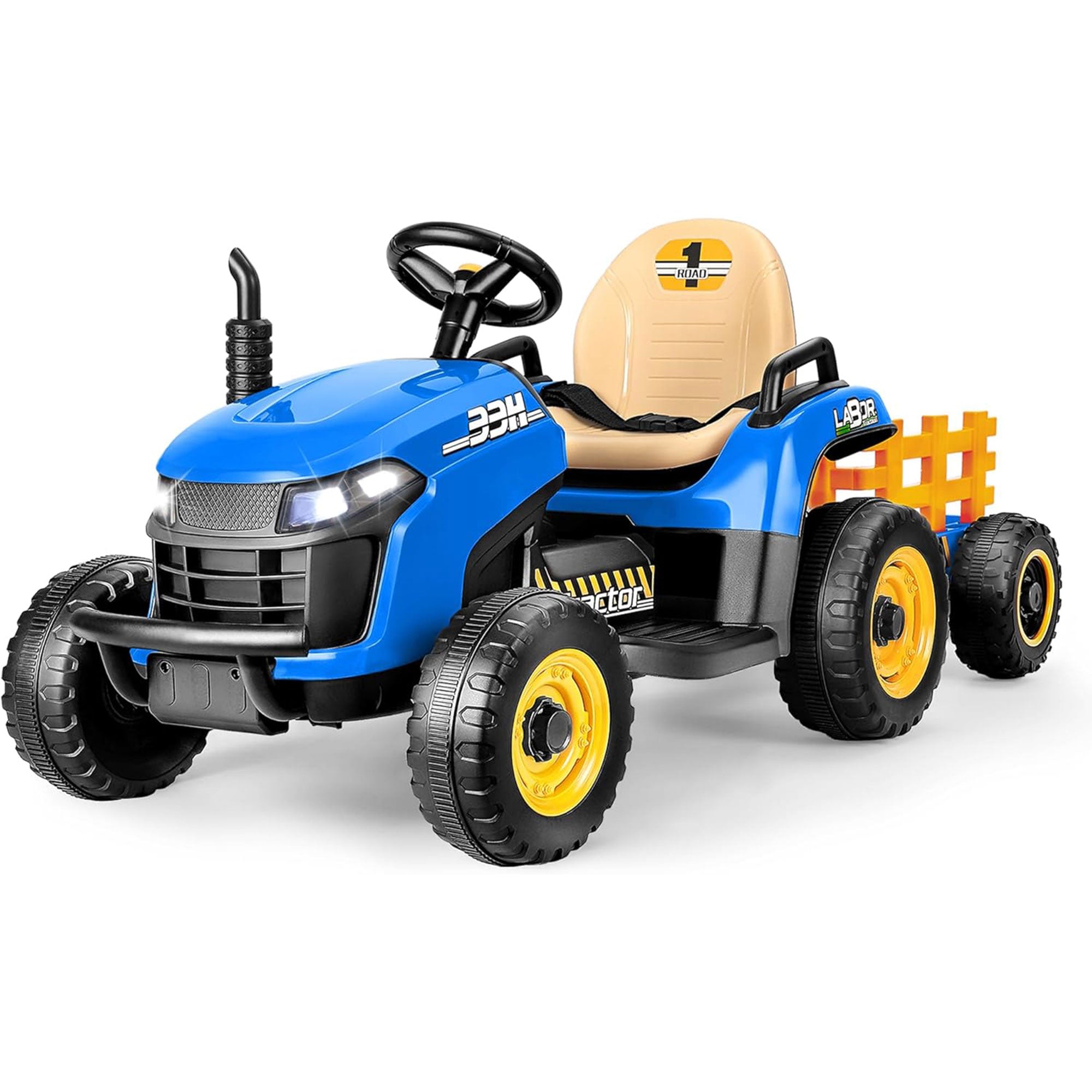 12V Ride-On Tractor with Trailer