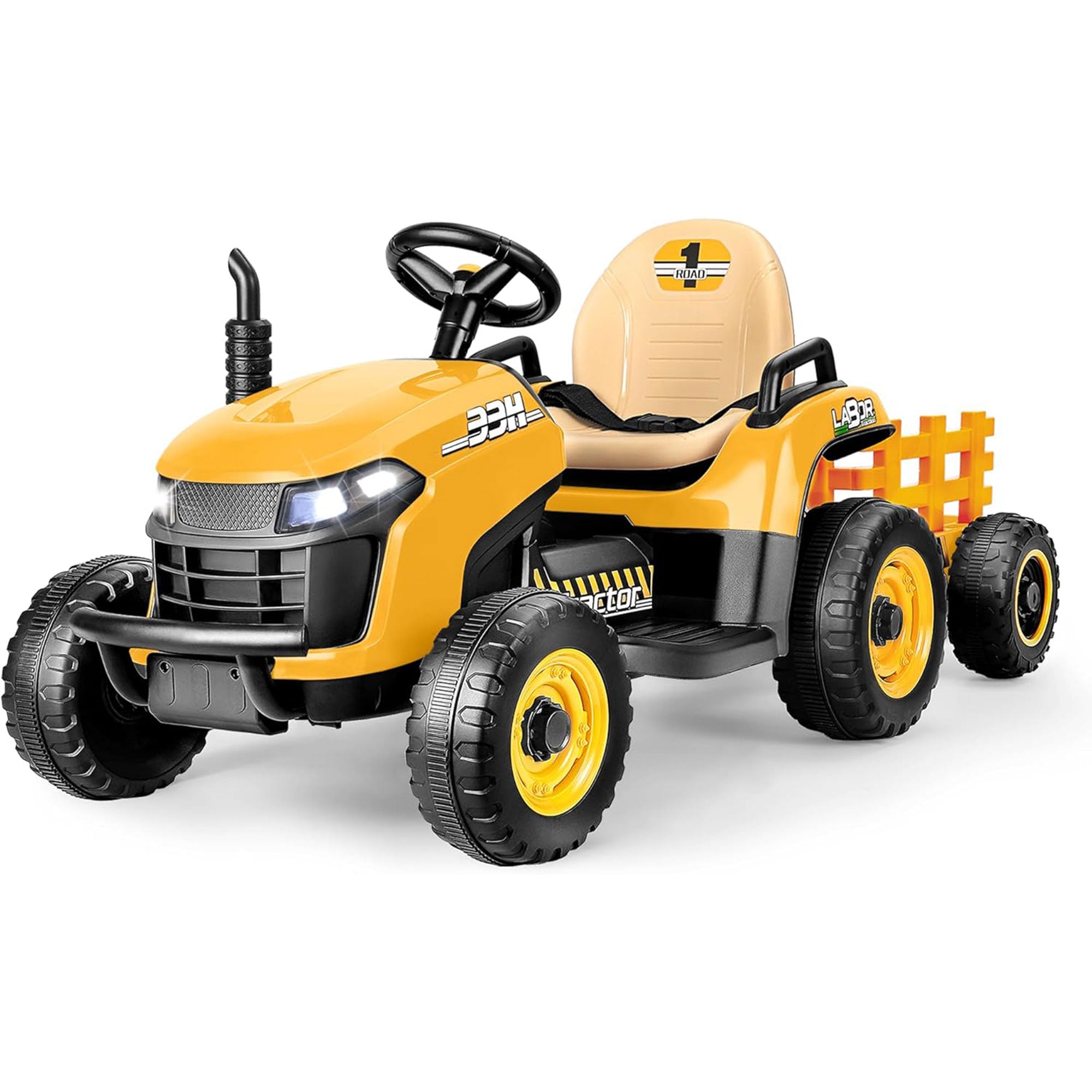 12V Ride-On Tractor with Trailer