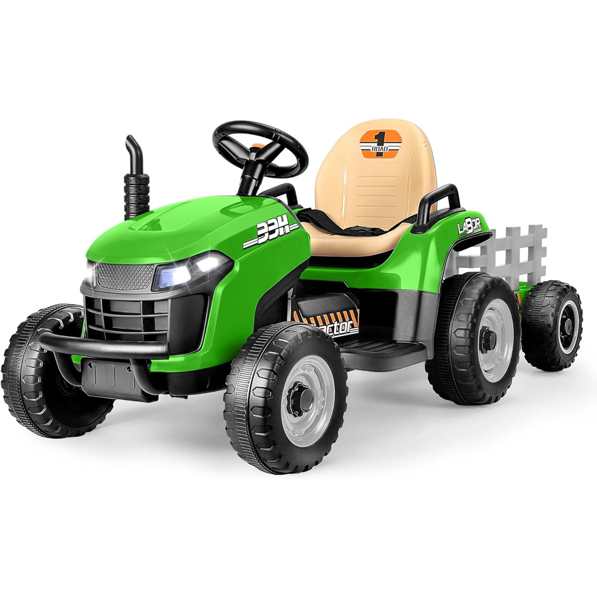 12V Ride-On Tractor with Trailer