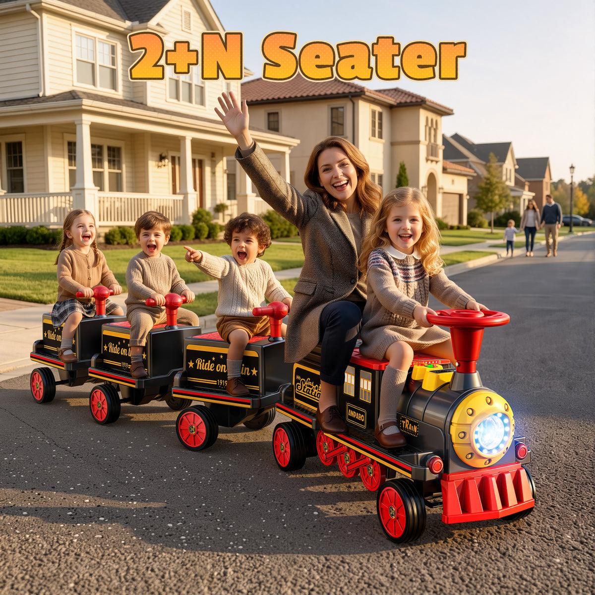 12V Trackless Ride-On Train Set