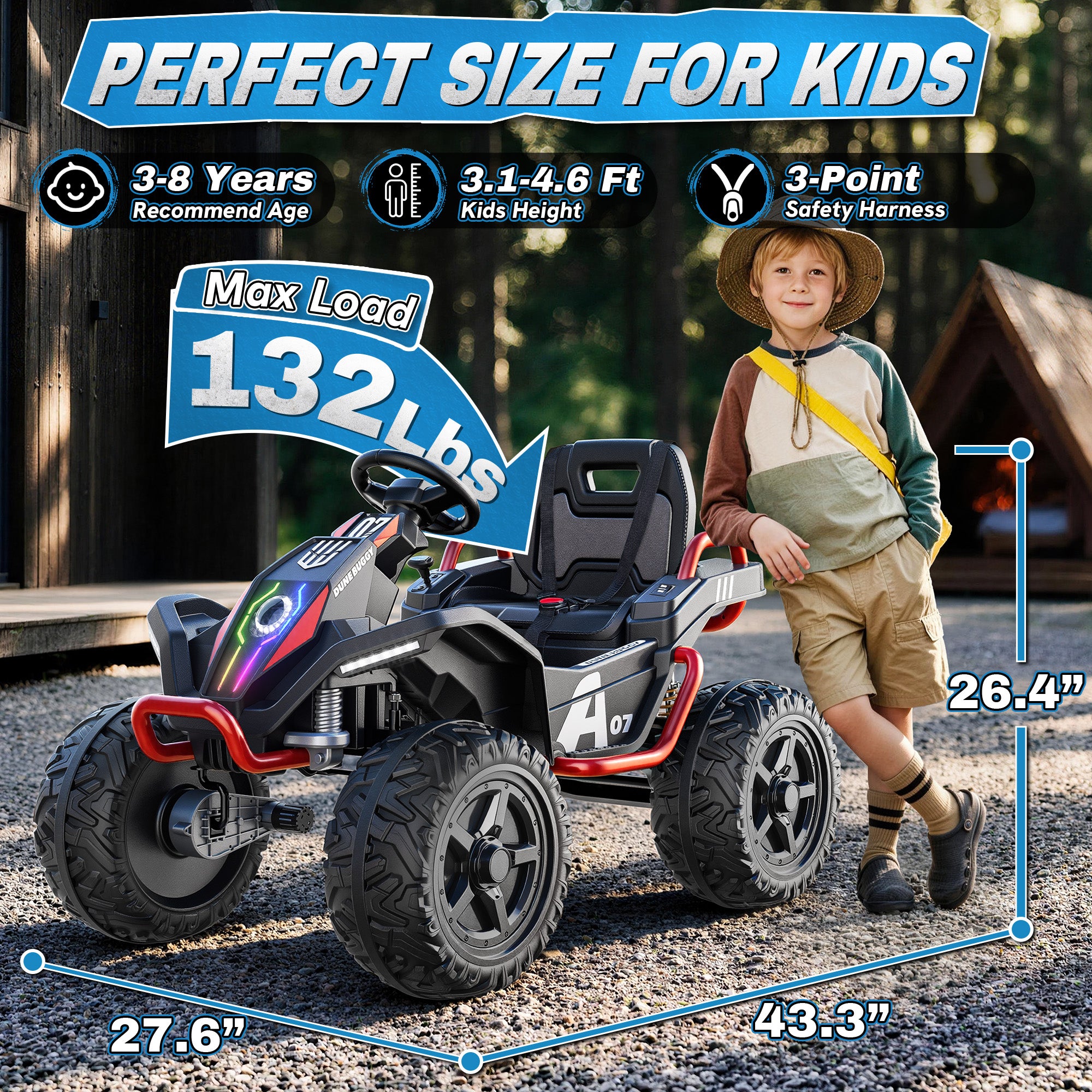 ANPABO TrailQuest 24V 4WD Kids Ride-On ATV with Parent Remote Control