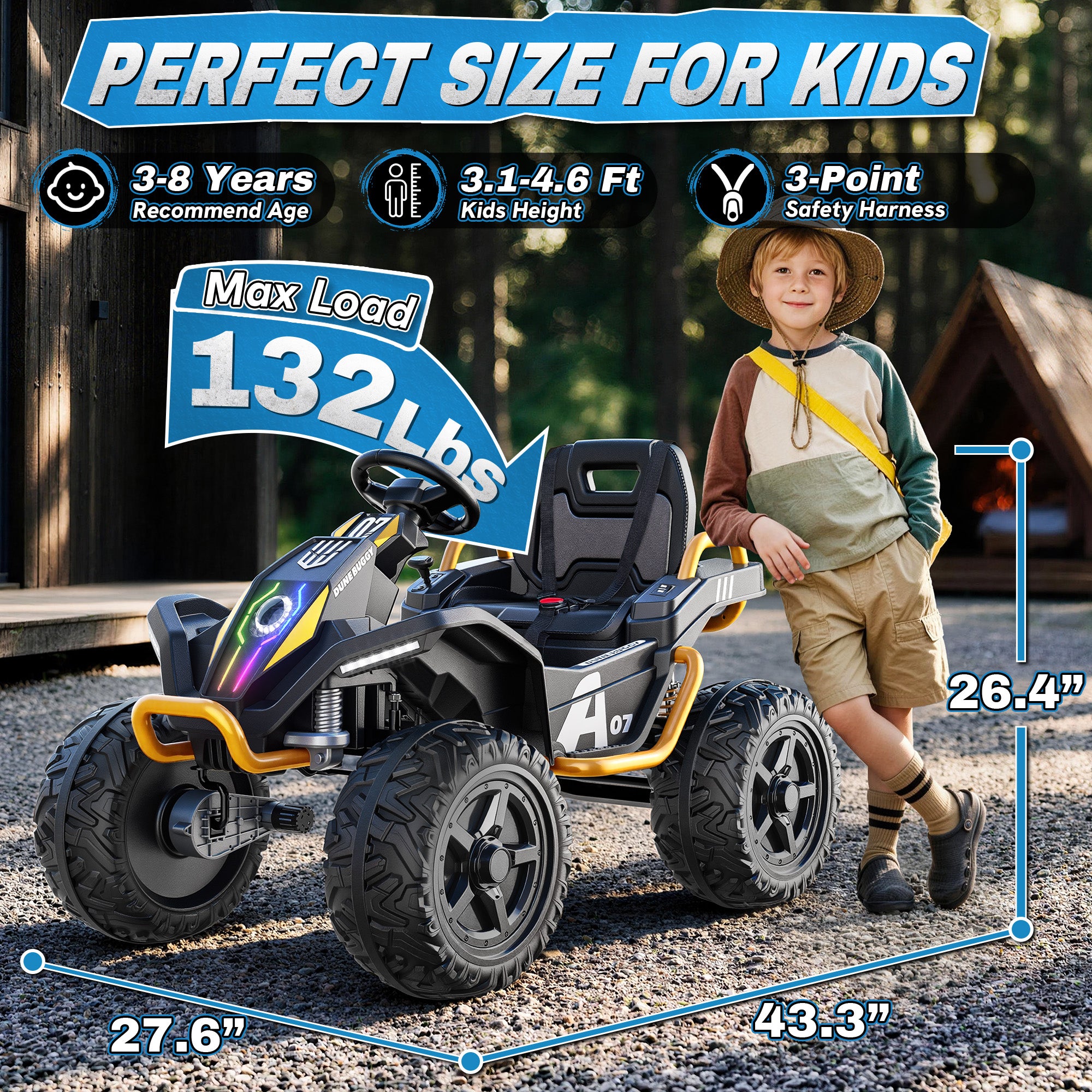 ANPABO TrailQuest 24V 4WD Kids Ride-On ATV with Parent Remote Control