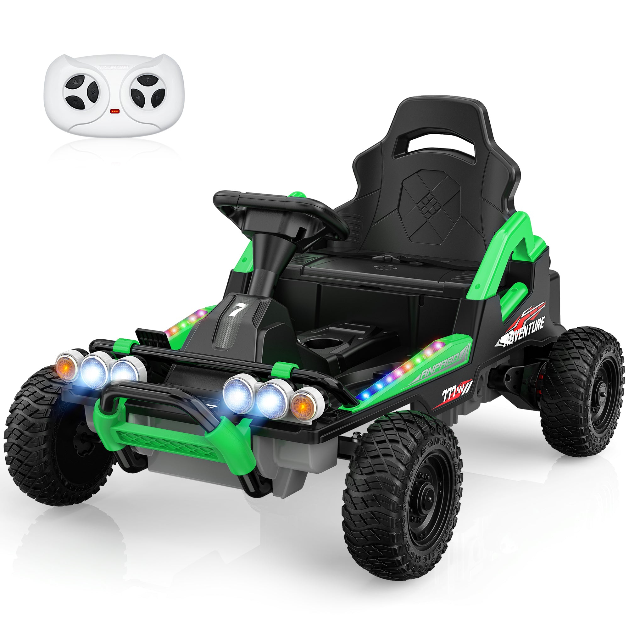 24V Off-Road Car with Throttle & Clutch Pedal for All-Terrain Fun-green