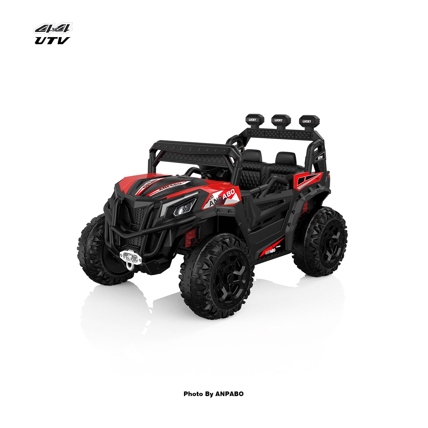 24V ANPABO Direct Terrain Ride-On Buggy with Remote-Max-R 24V 4WD UTV -red