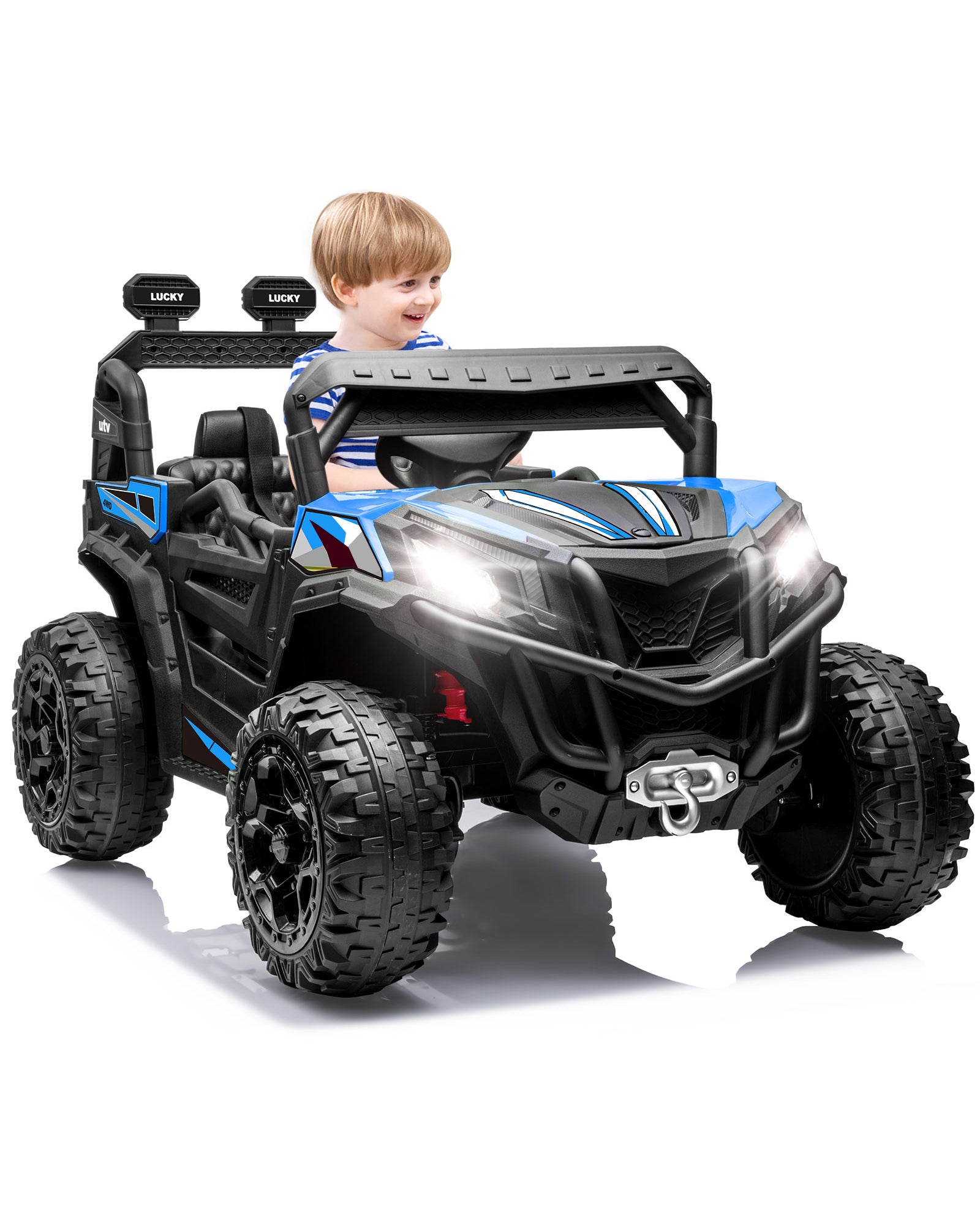 ANPABO All-Terrain 24V Ride-on Buggy 4WD UTV with Remote Control-blue
