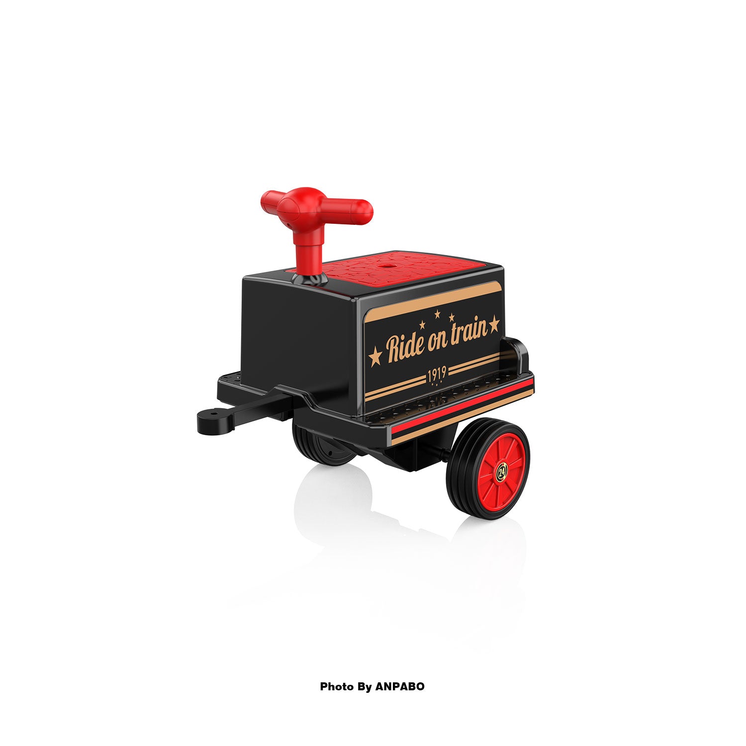 ANPABO 12V Ride-On Train Carriage with Storage-Red