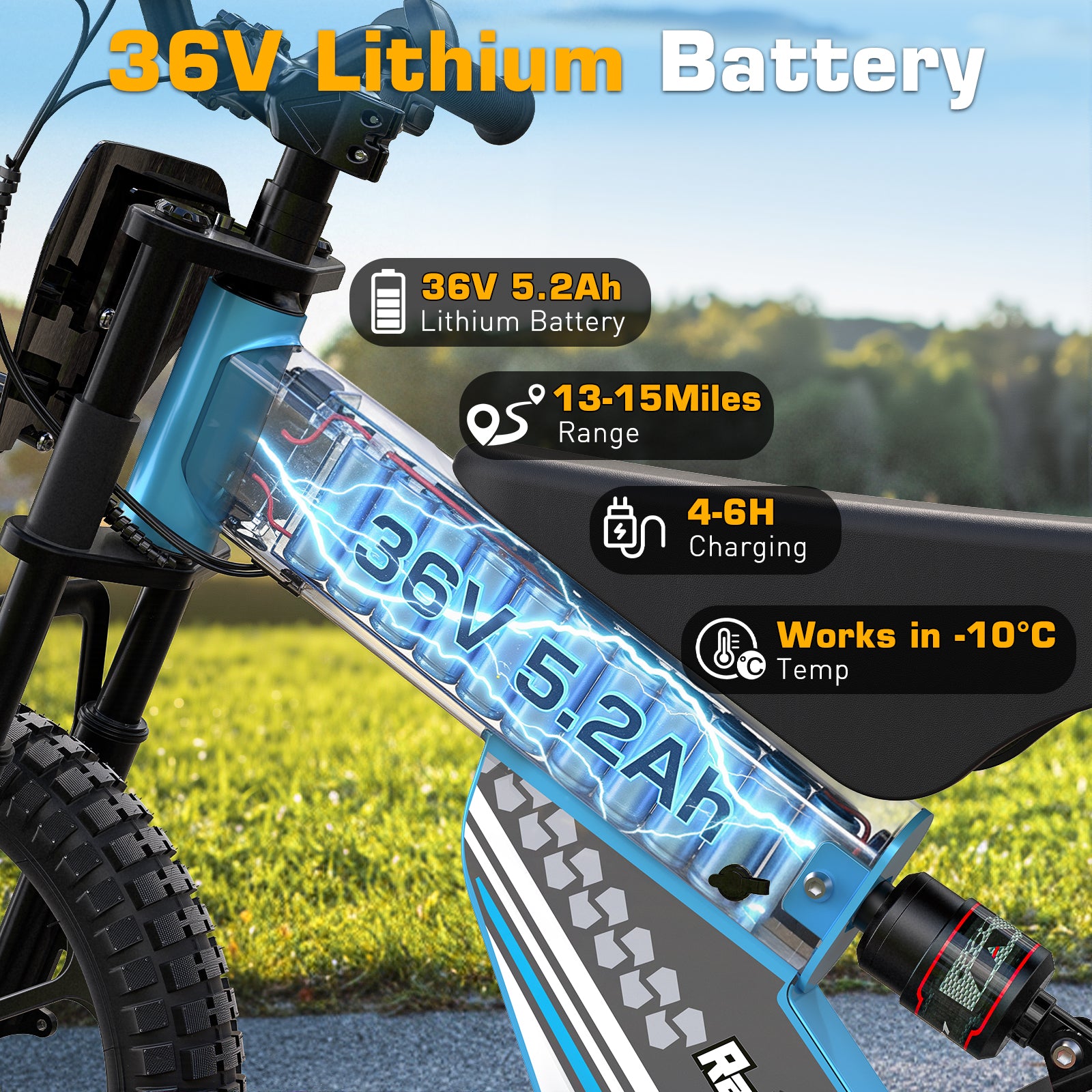 ANPABO  36V 16" Kids Electric Balance Bike-blue