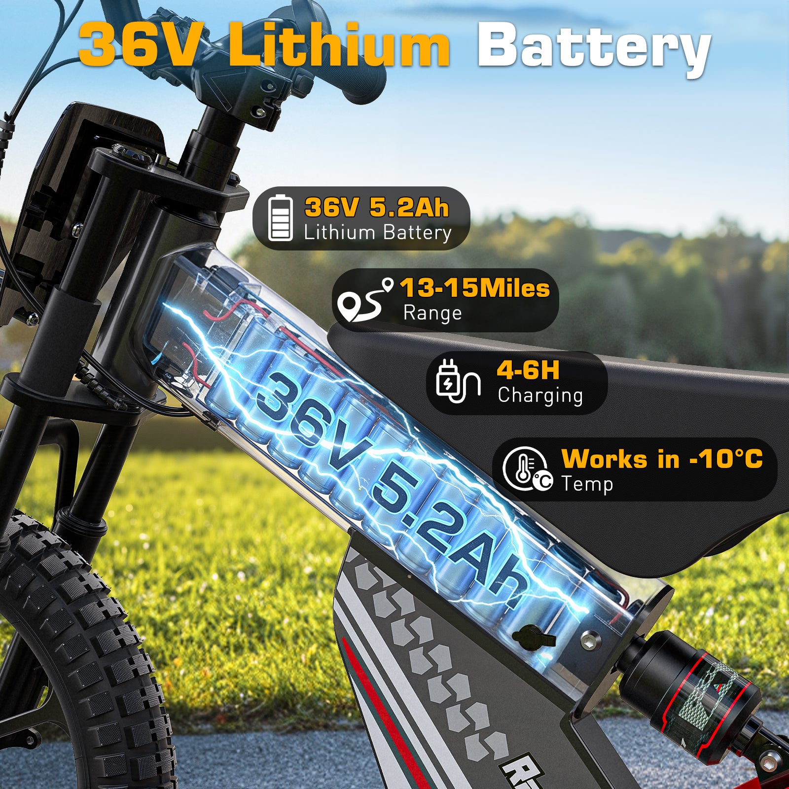 ANPABO  36V 16" Kids Electric Balance Bike-red