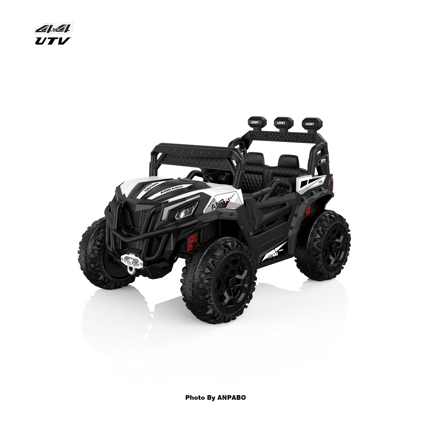 24V ANPABO Direct Terrain Ride-On Buggy with Remote-Max-R 24V 4WD UTV -white