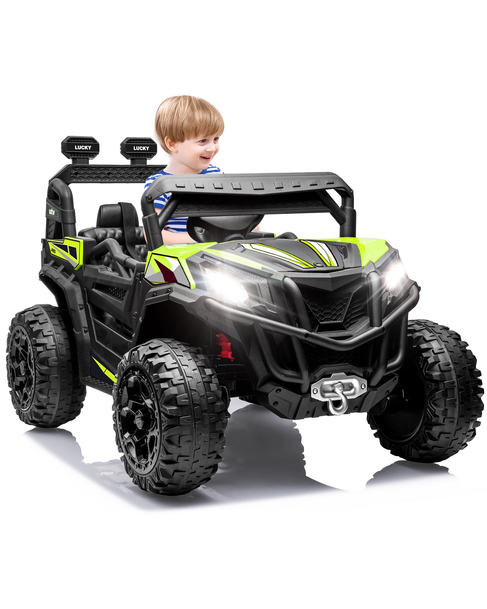 ANPABO All-Terrain 24V Ride-on Buggy 4WD UTV with Remote Control-green