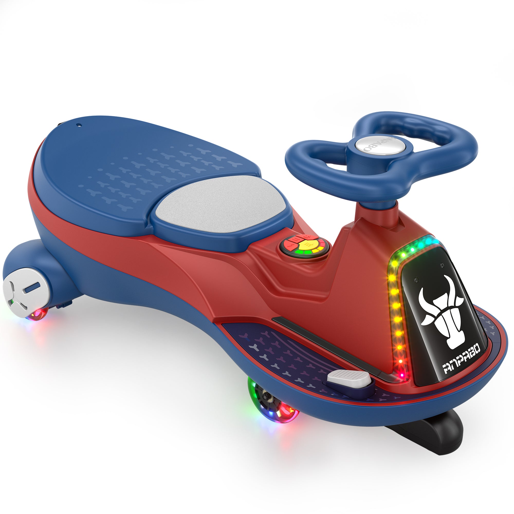 12V Electric Wiggle Car with 2x75W Motor & Music for Kids –  Red