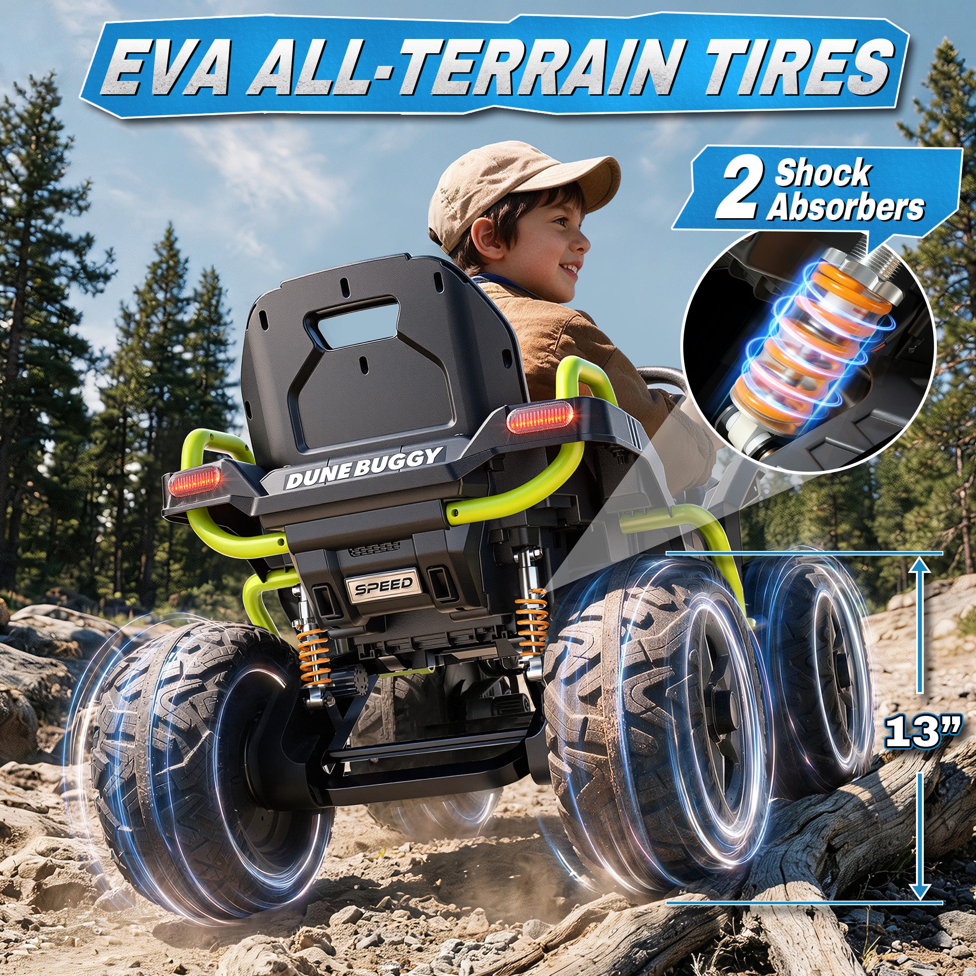 ANPABO TrailQuest 24V 4WD Kids Ride-On ATV with Parent Remote Control