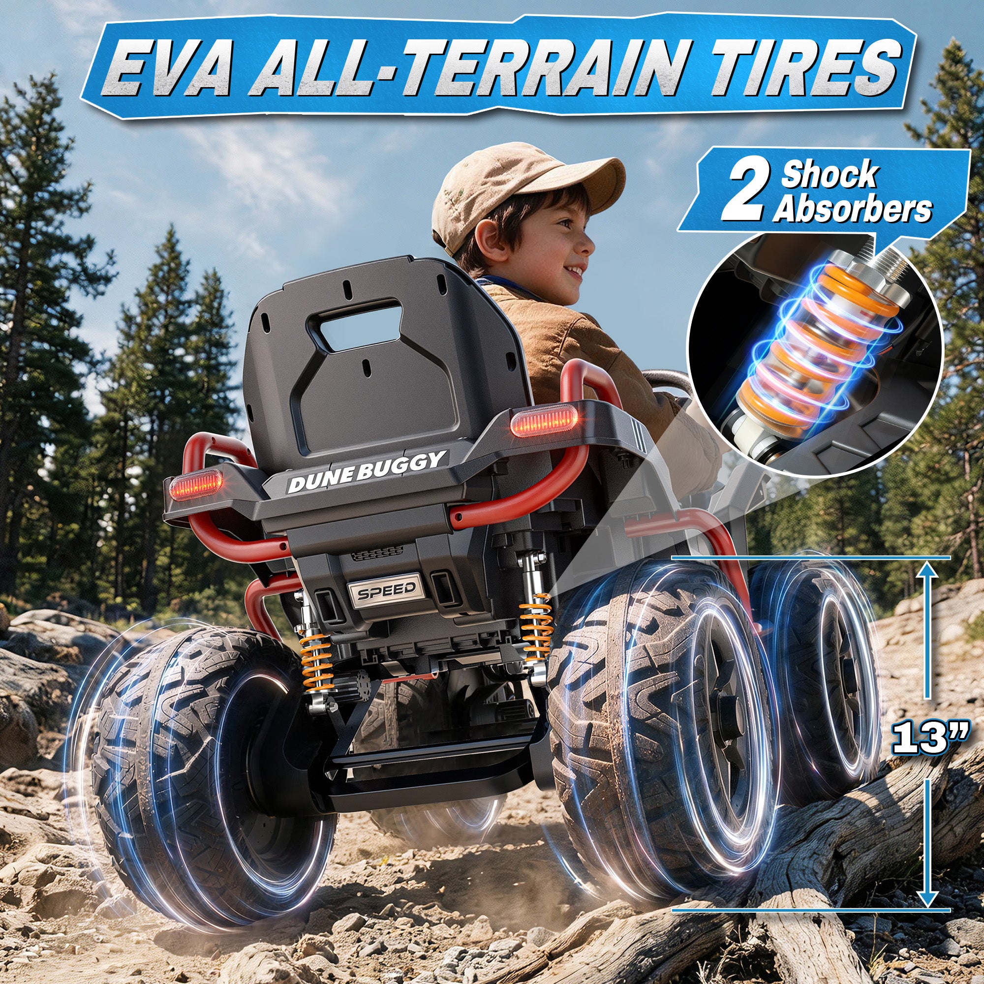 ANPABO TrailQuest 24V 4WD Kids Ride-On ATV with Parent Remote Control