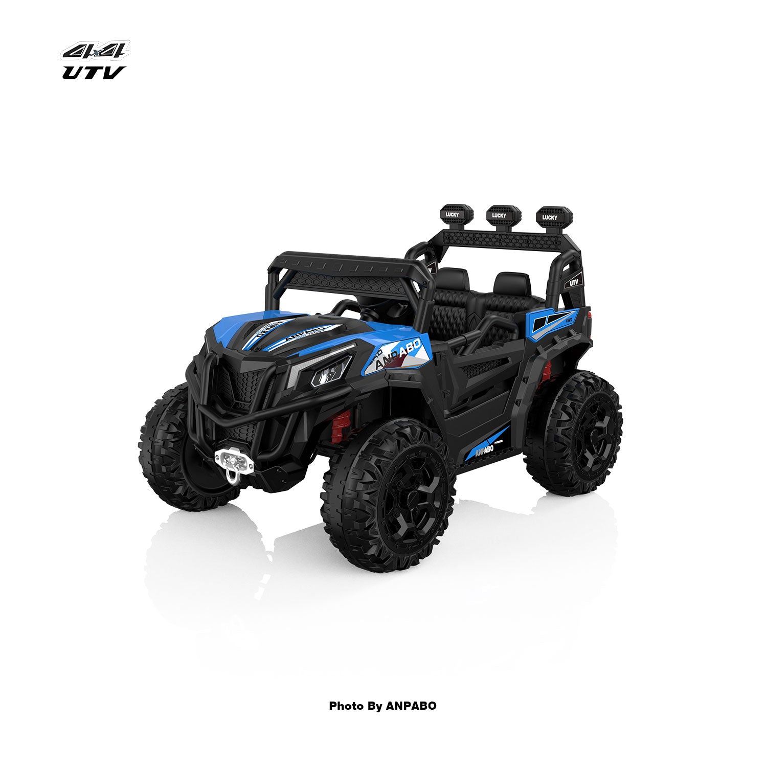 24V ANPABO Direct Terrain Ride-On Buggy with Remote-Max-R 24V 4WD UTV -blue