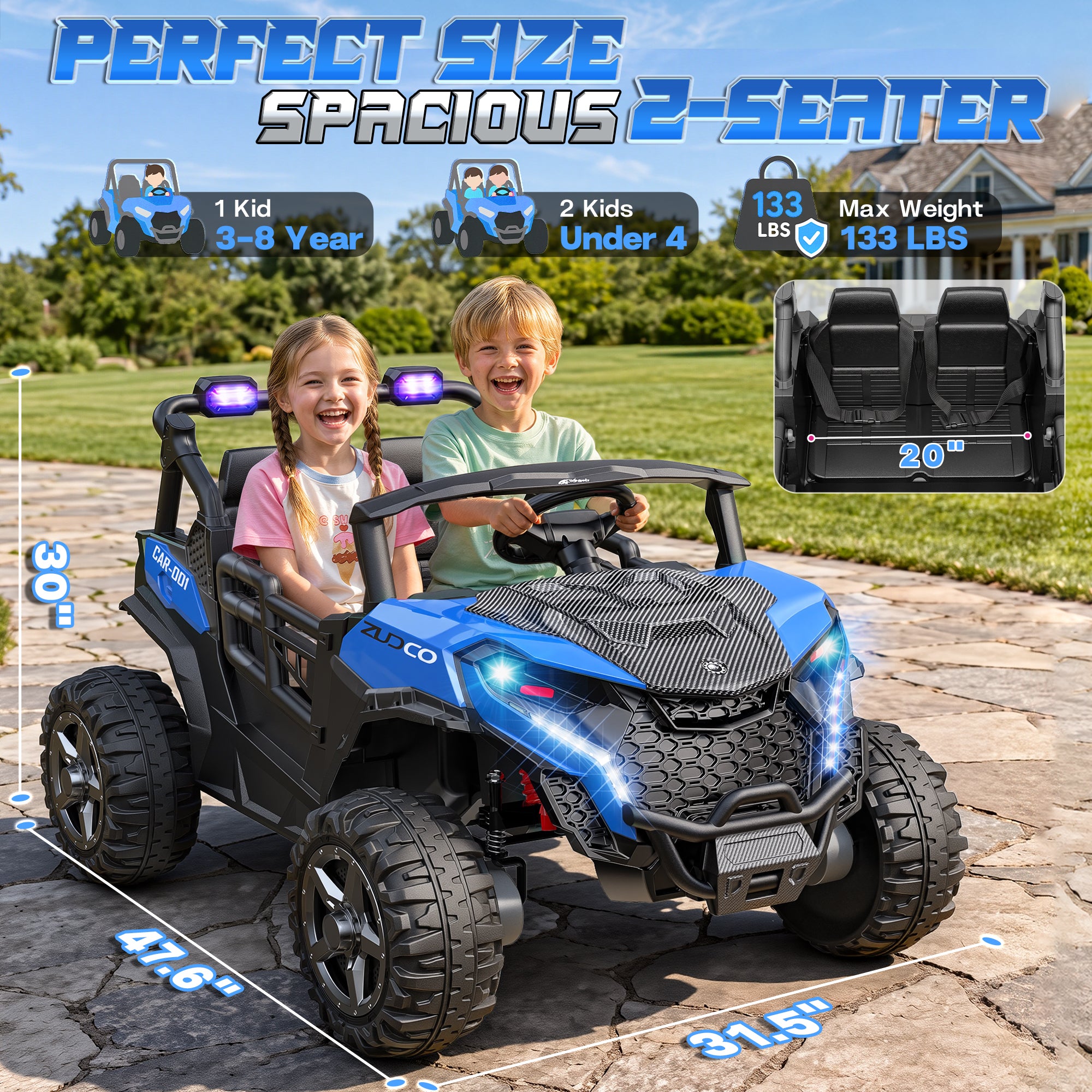 24V 4x200W 2-Seater Ride-On UTV