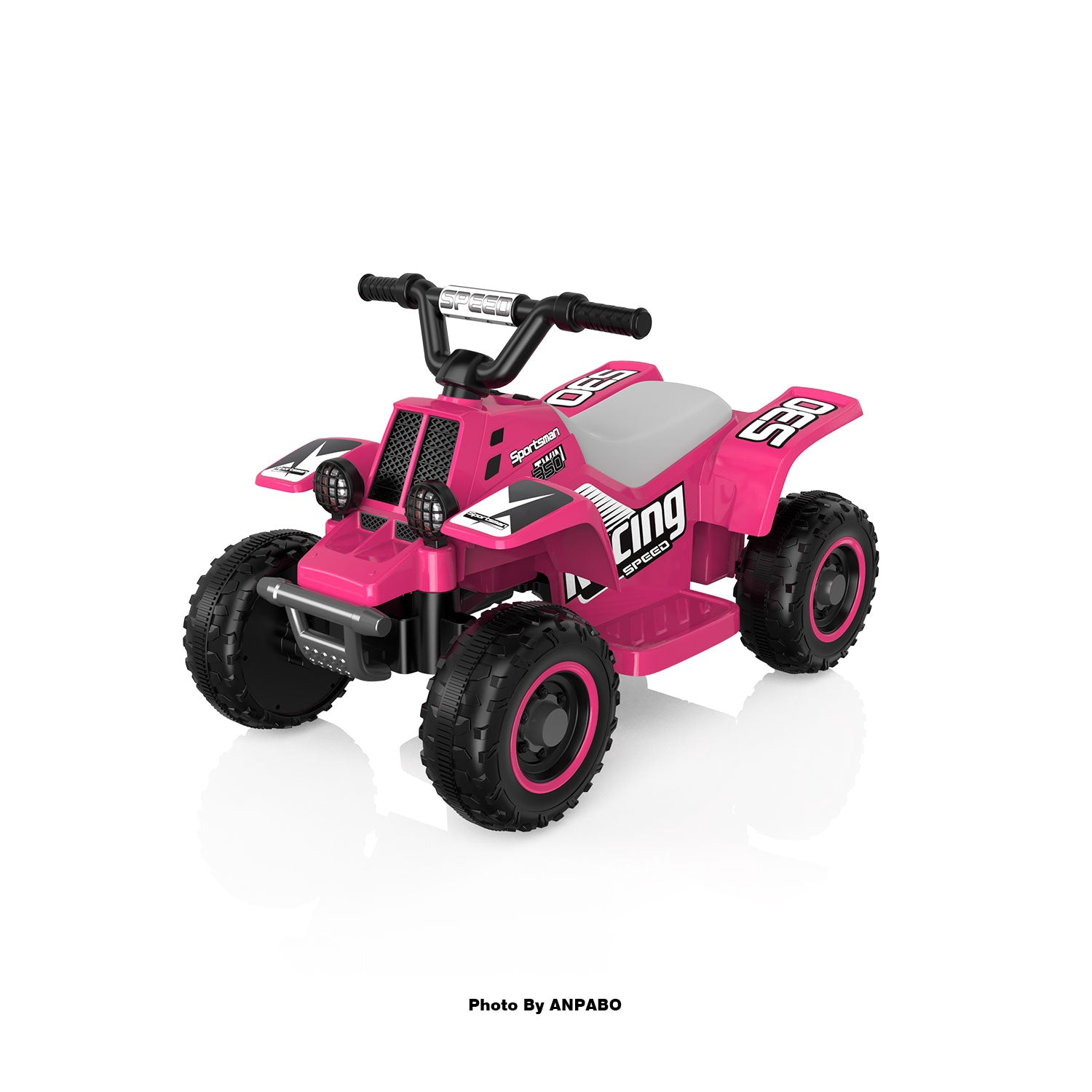 ANPABO 6V 7AH Kids Ride-On ATV - Fun, Safe Gift for Toddlers-rose red