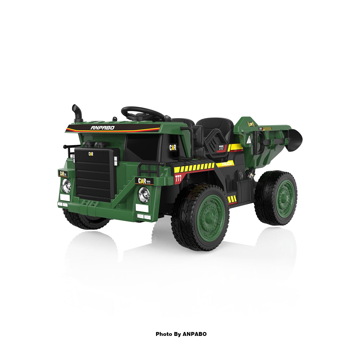 24V ANPABO Direct Ride on Dump Truck for Kids with Remote Control-green