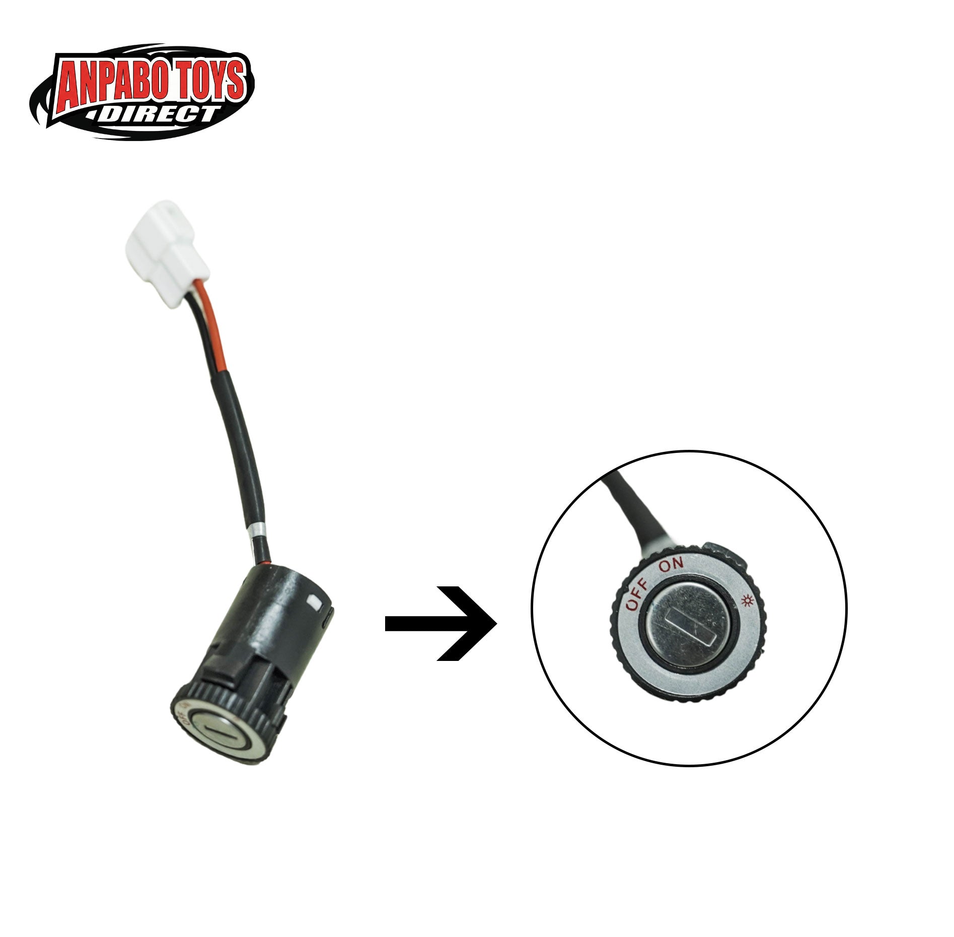 Kids Ride On Car Spare Parts - Power Key Switch Lock & Keys Set