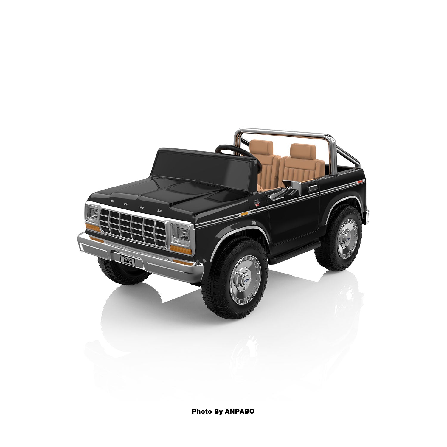24V Classic Ford Bronco: black Retro Legend, Ready for Dual Adventures-black