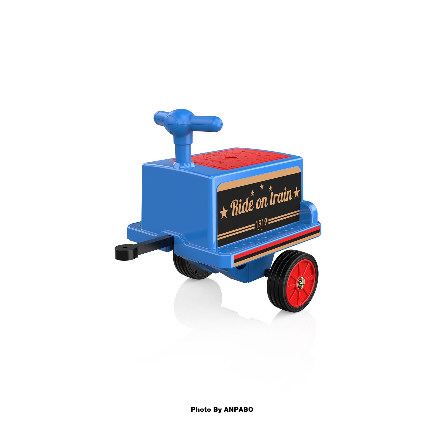 ANPABO 12V Ride-On Train Carriage with Storage-blue