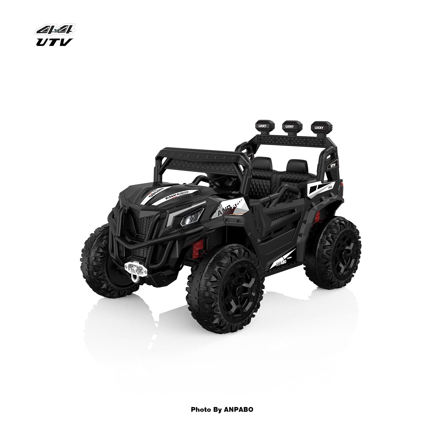 24V ANPABO Direct Terrain Ride-On Buggy with Remote-Max-R 24V 4WD UTV -black