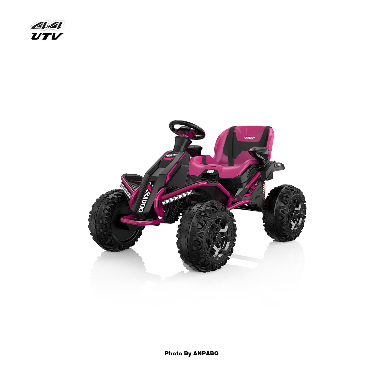 24V ANPOBO Direct Terrain Ride-On Buggy with Remote-rose red