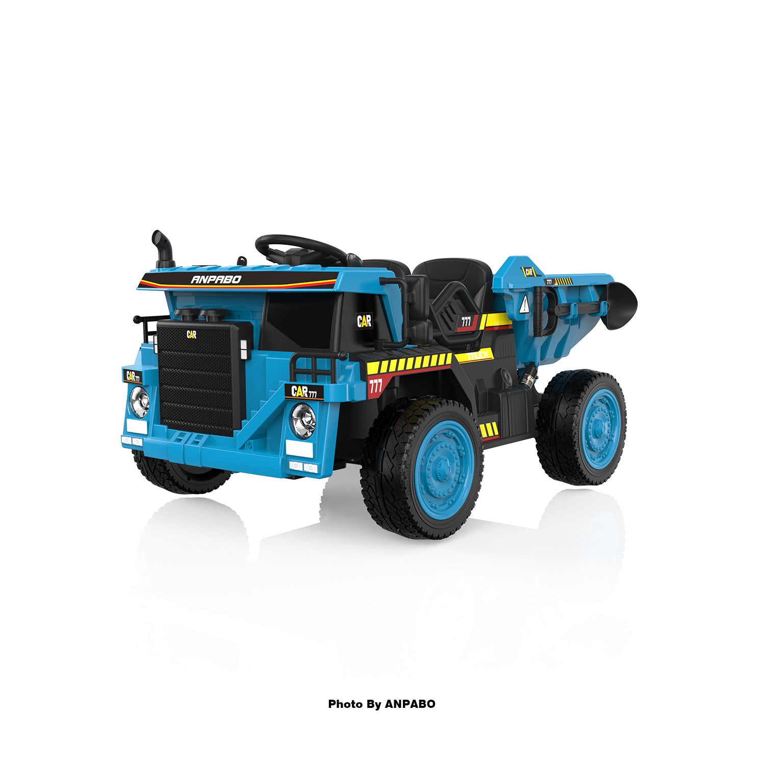 24V ANPABO Direct Ride on Dump Truck for Kids with Remote Control-blue