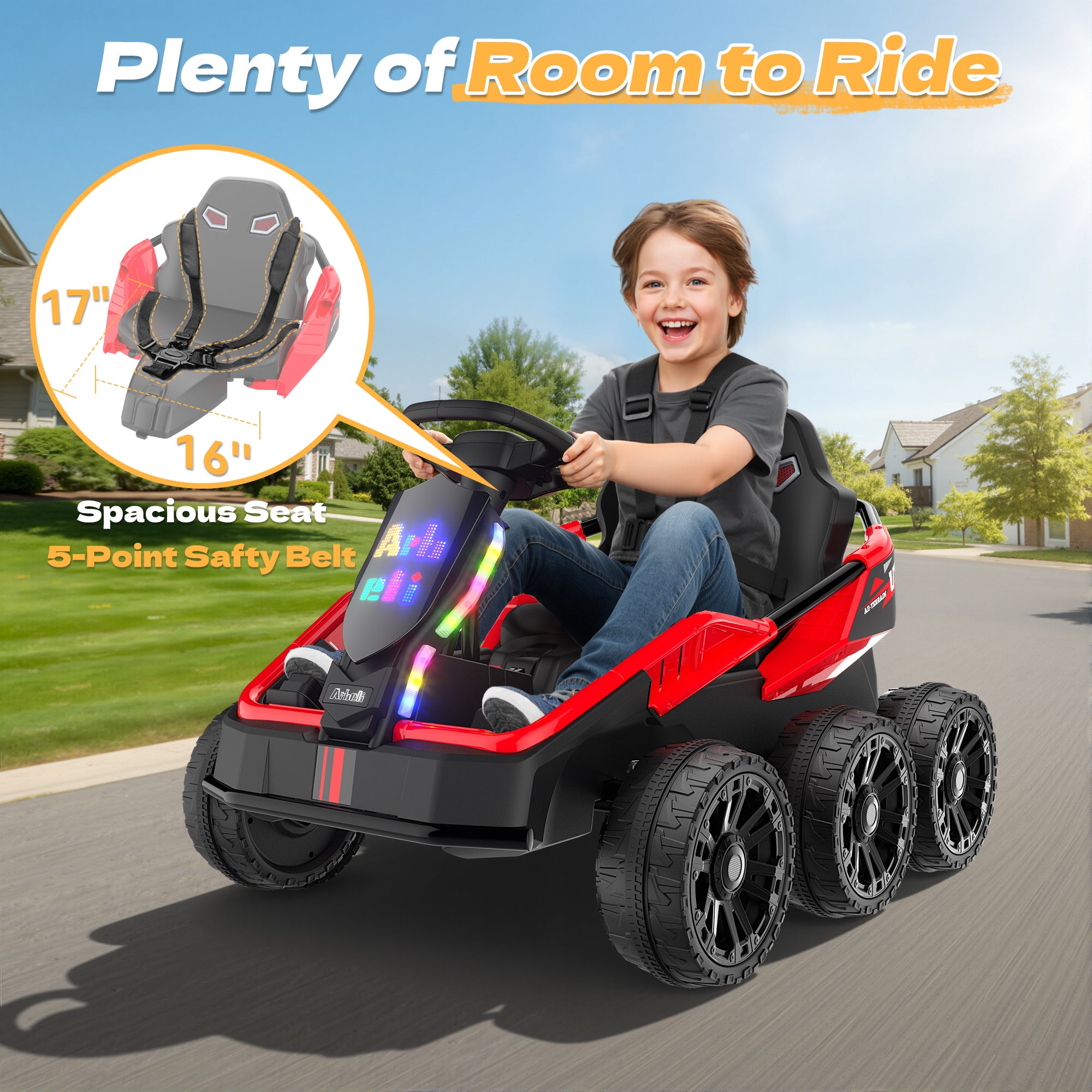 24V 4WD 6-Wheel Ride-On Car