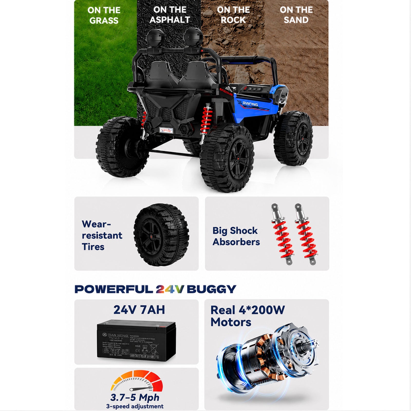 24V All-Terrain Ride-On Buggy UTV