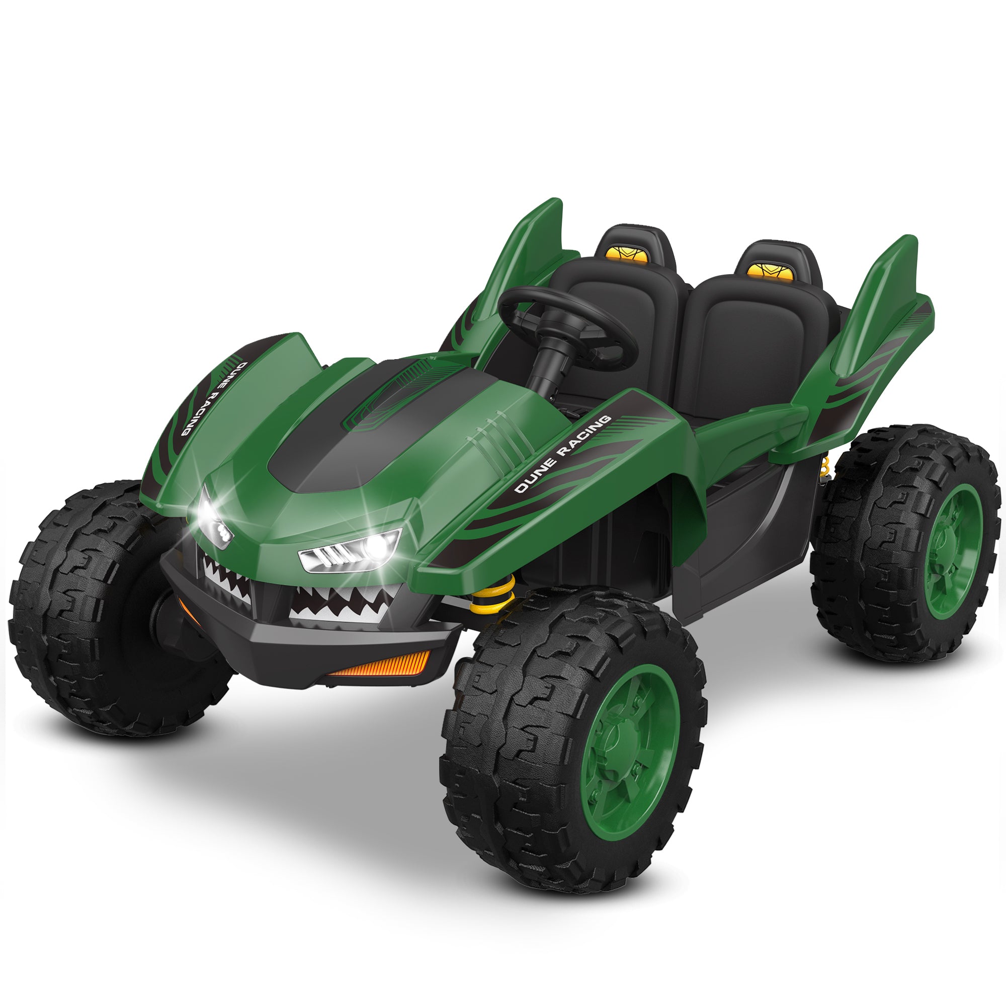 ANPABO Bionic Shark 24V Ride-on UTV 2-Seater Dune Racer with Remote – Green