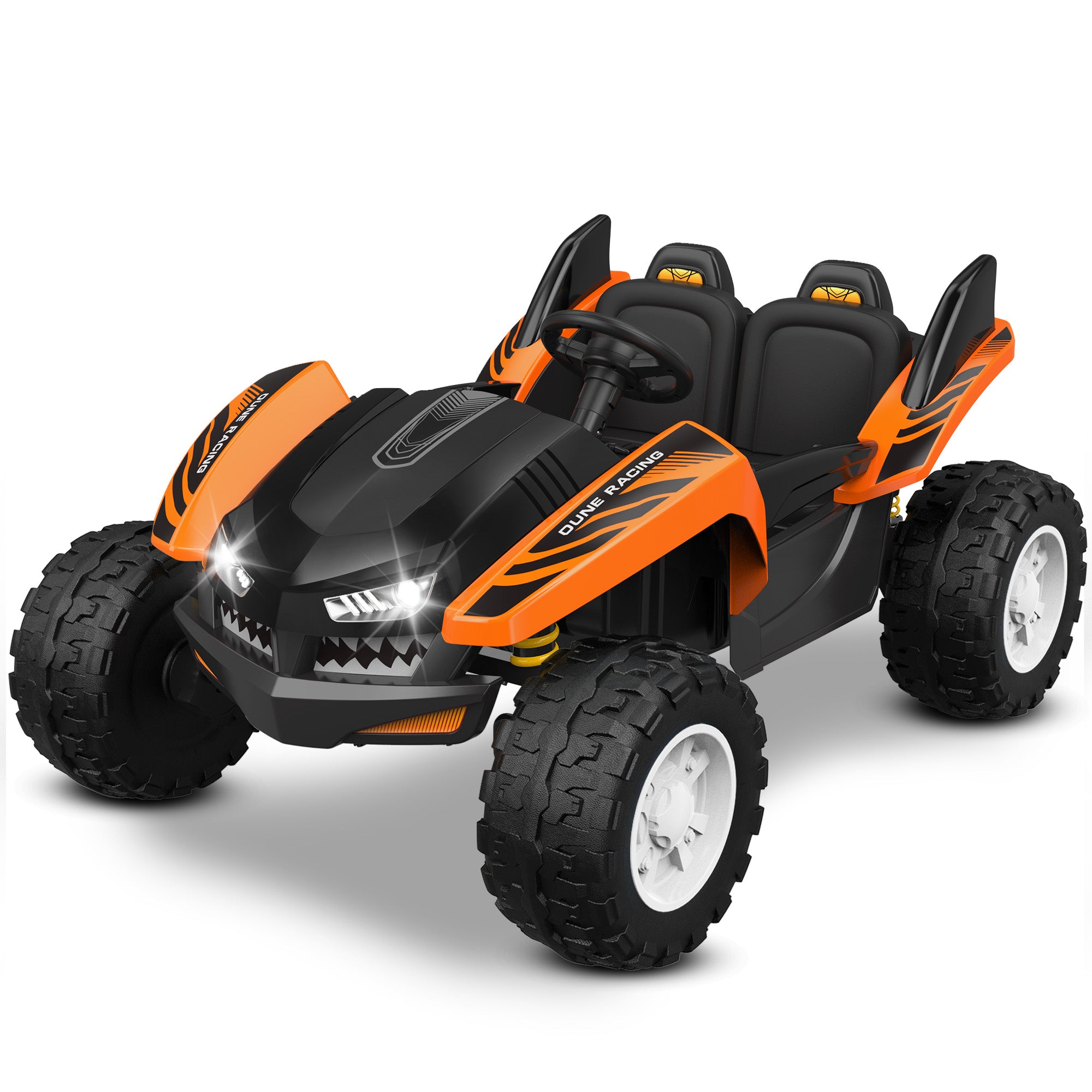 ANPABO Bionic Shark 24V Ride-on UTV 2-Seater Dune Racer with Remote -orange