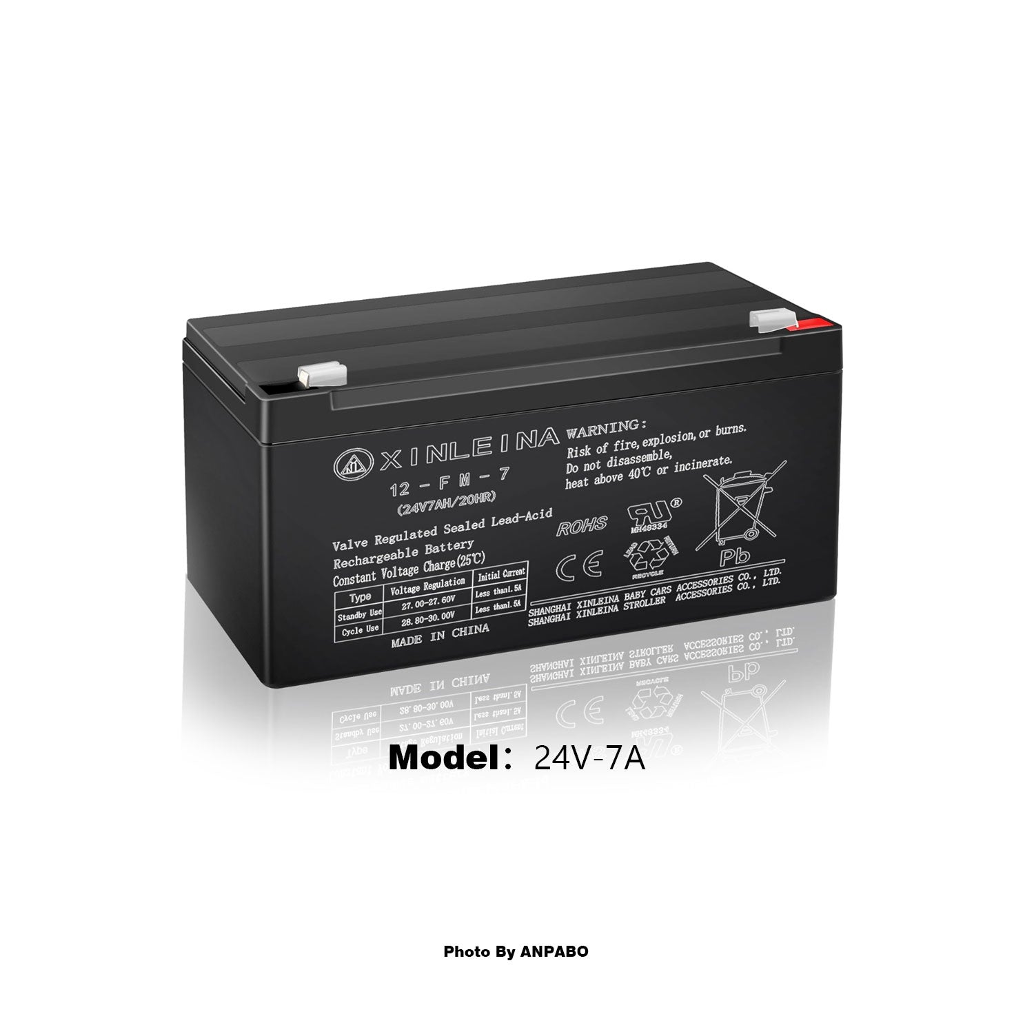 24V 7Ah SLA Battery with F2 Terminals for Kids’ 24V Ride-On Cars