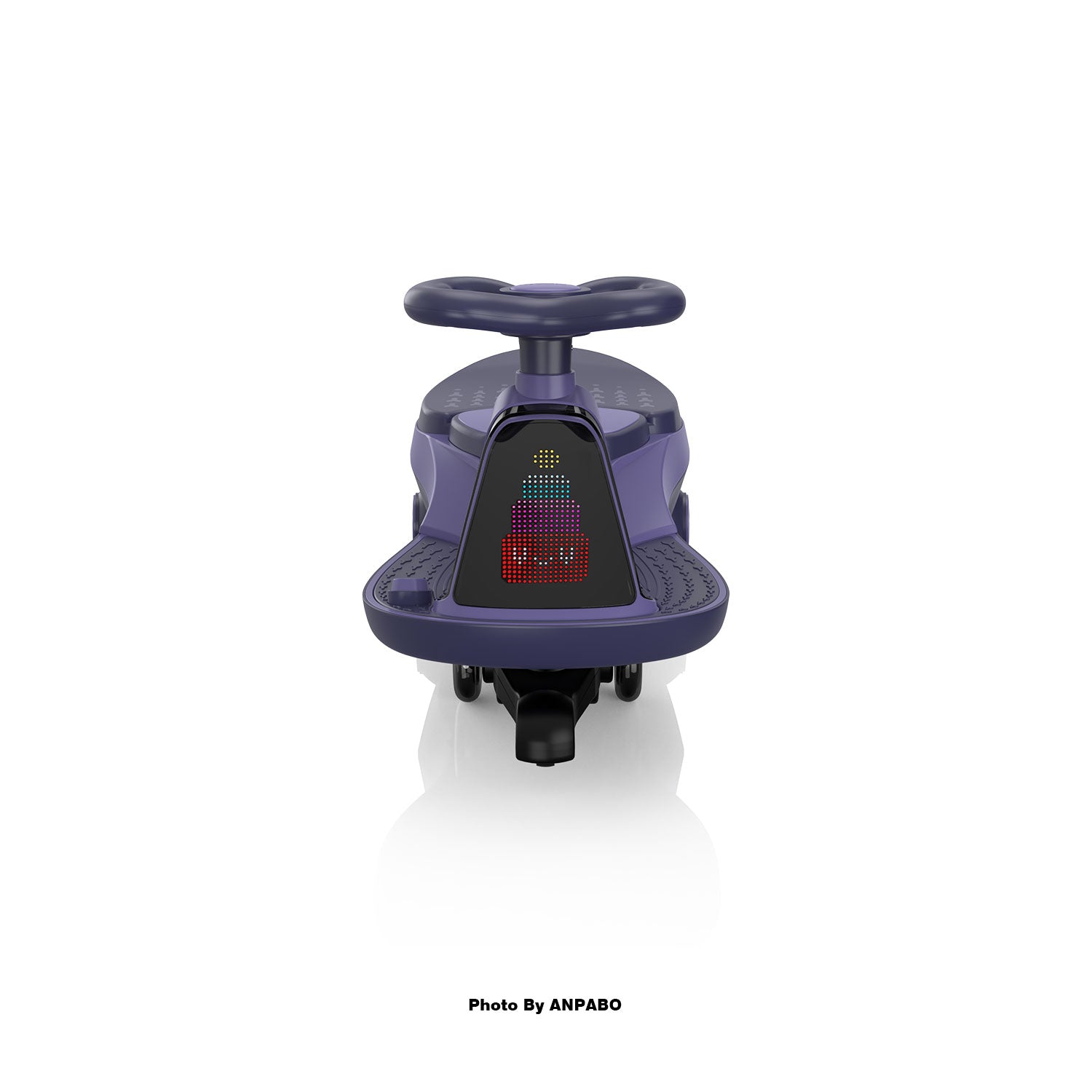 ANPABO 12V Electric Wiggle Car for Kids with LED Screen-Lights & Music-Purple