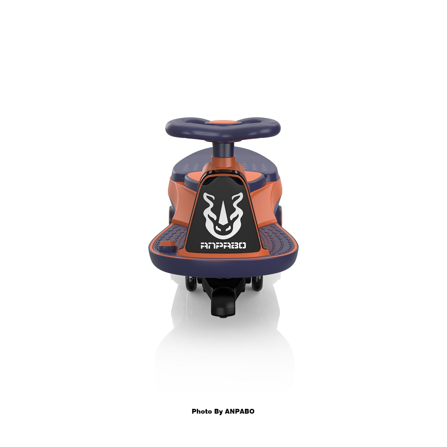 ANPABO 12V Electric Wiggle Car for Kids with LED Lights & Music-orange