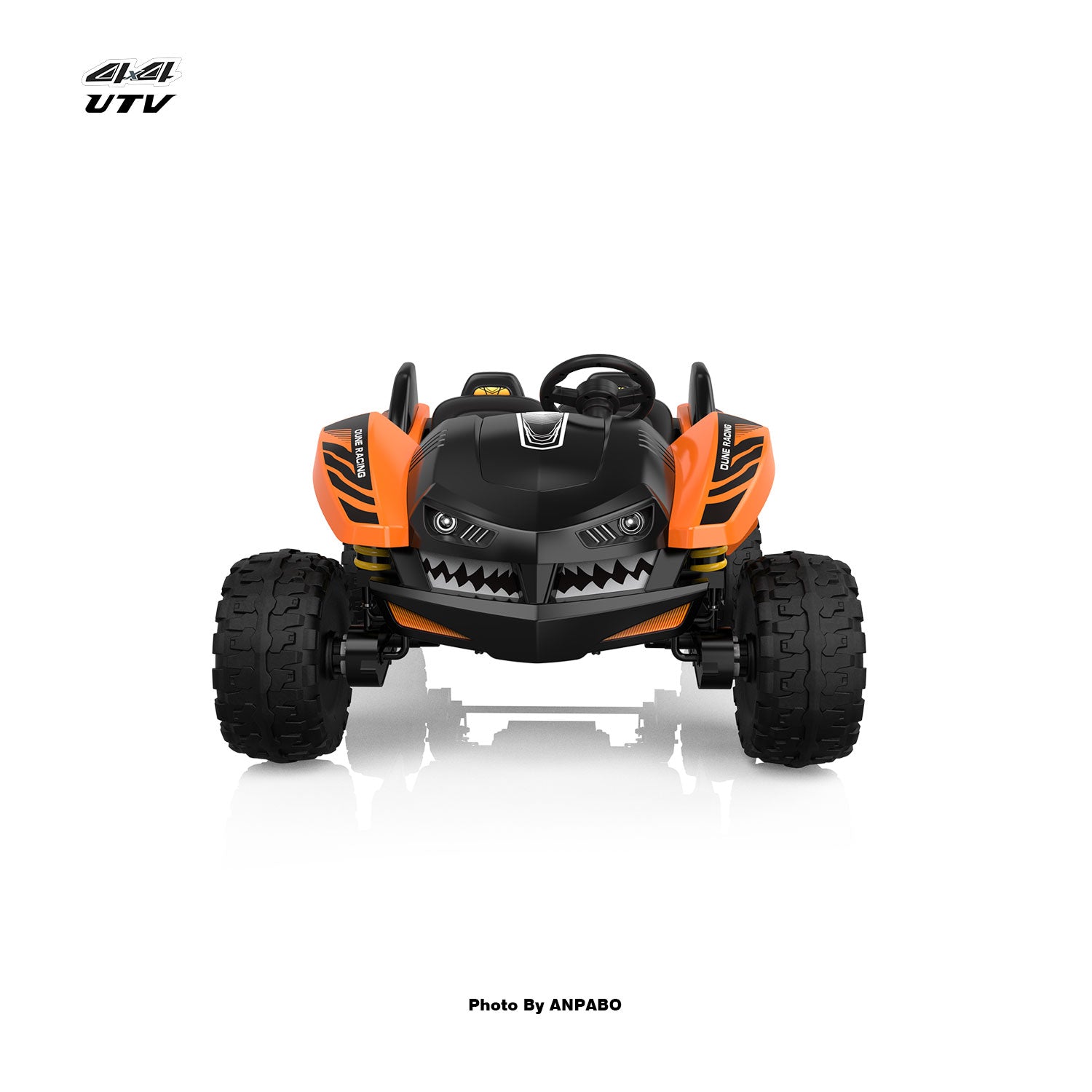 24V 4x4 Bionic Shark Dune Racer: 2-Seater Off-Road UTV with Bluetooth & Parental Remote-orange