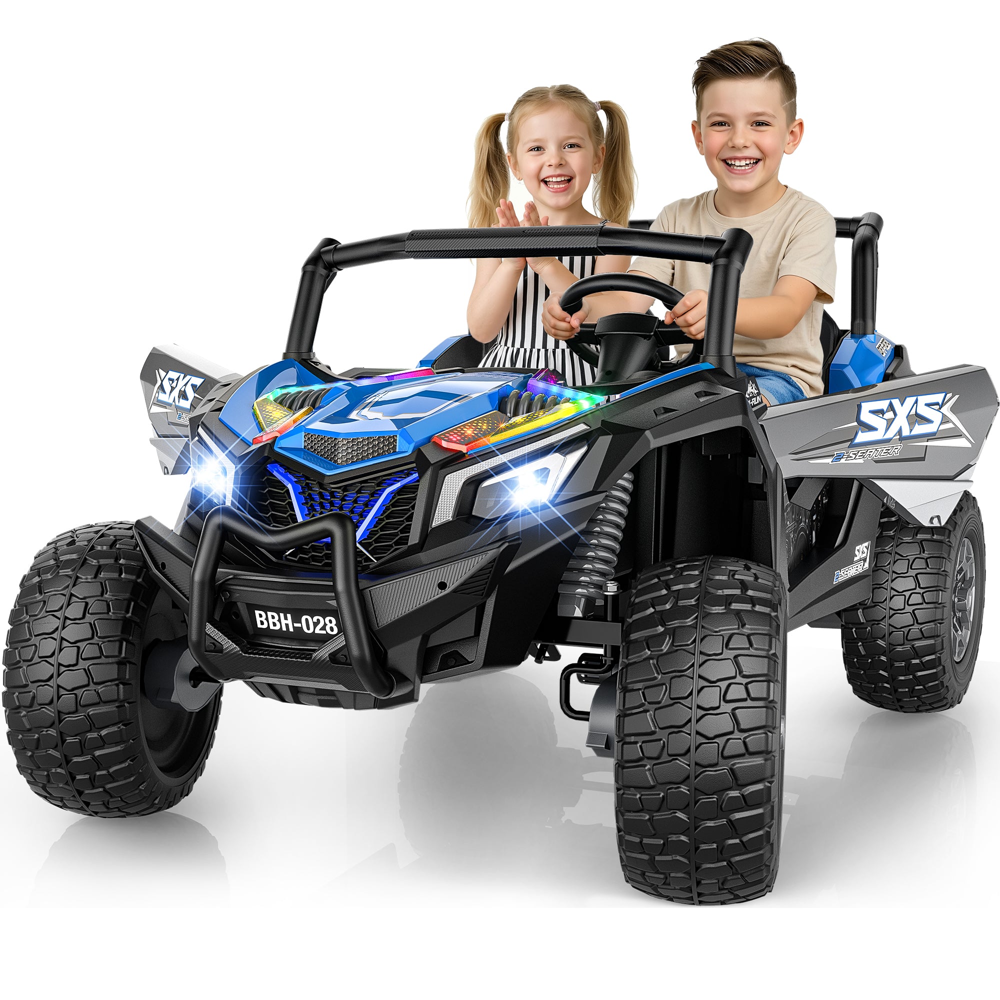 24V 4WD Kids Ride-On UTV: Powerful All-Terrain Adventure-blue