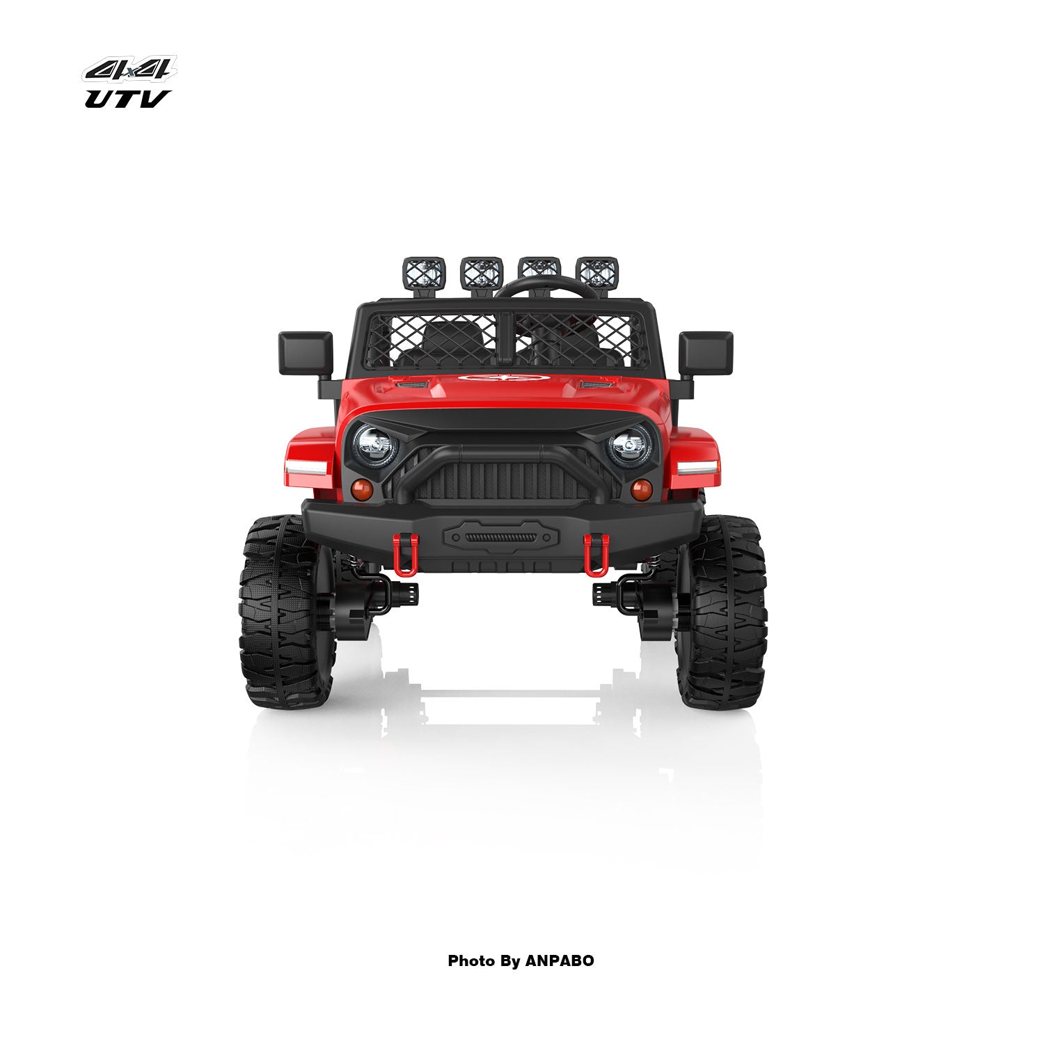 ANPABO 24V UTV Two Seater Jeeps & Trucks With Remote/Bluetooth-red