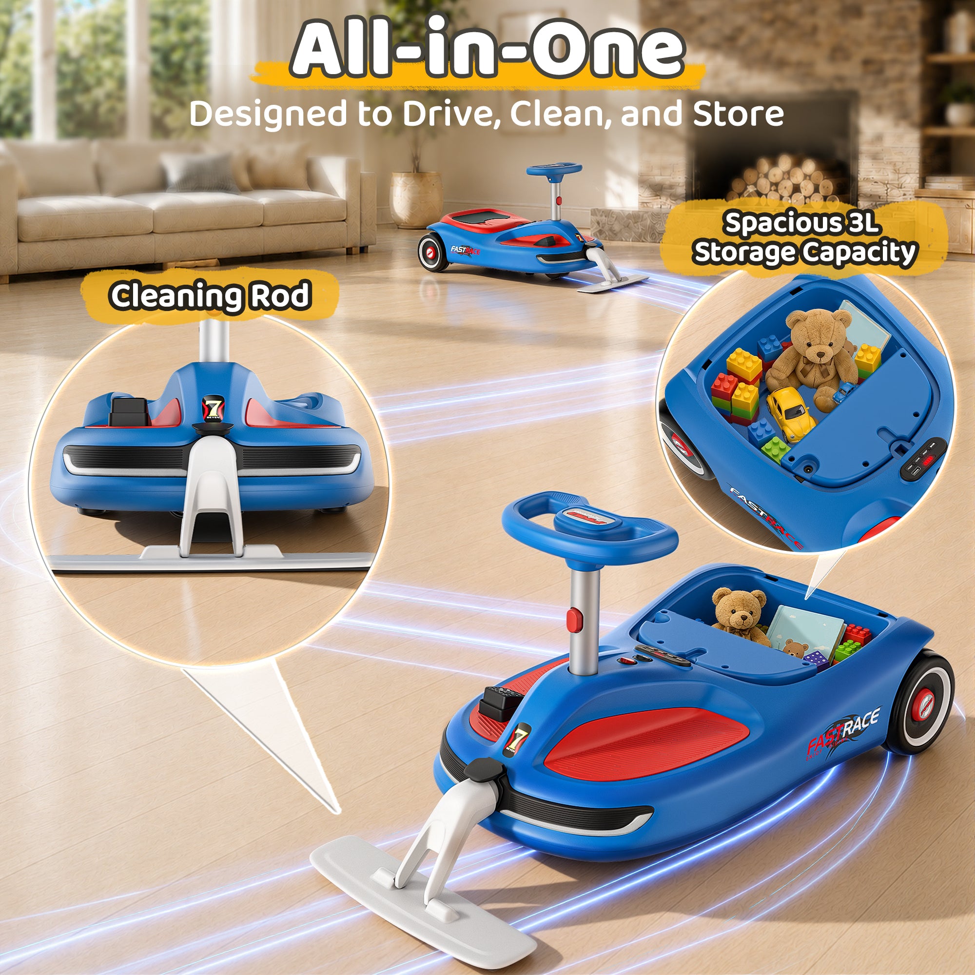 12V Kid's electric cleaning car