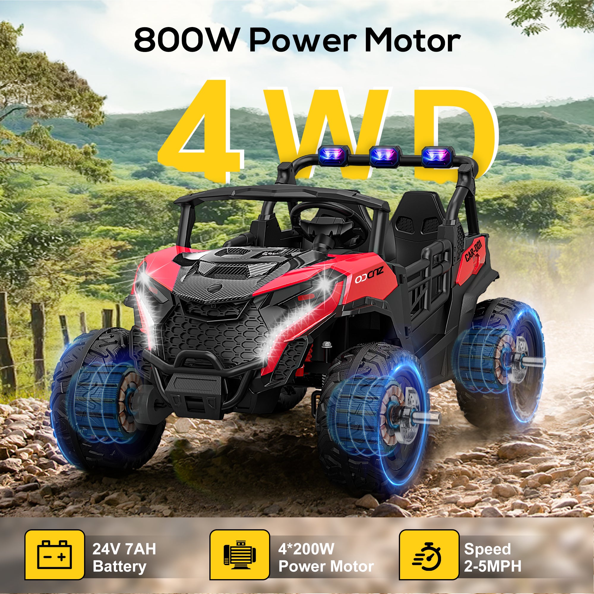 24V 4x200W 2-Seater Ride-On UTV