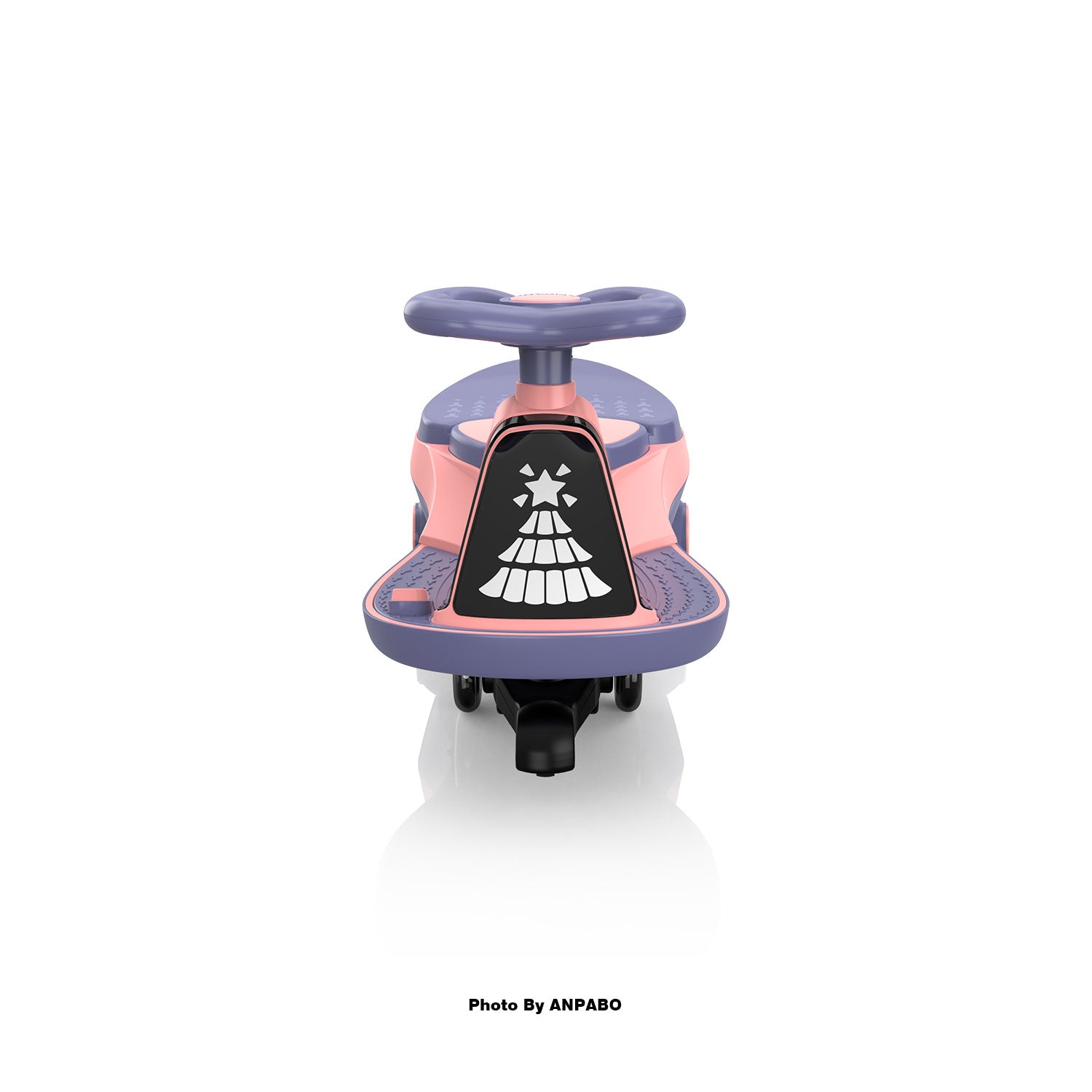 ANPABO 12V Electric Wiggle Car for Kids with LED Lights & Music-pink