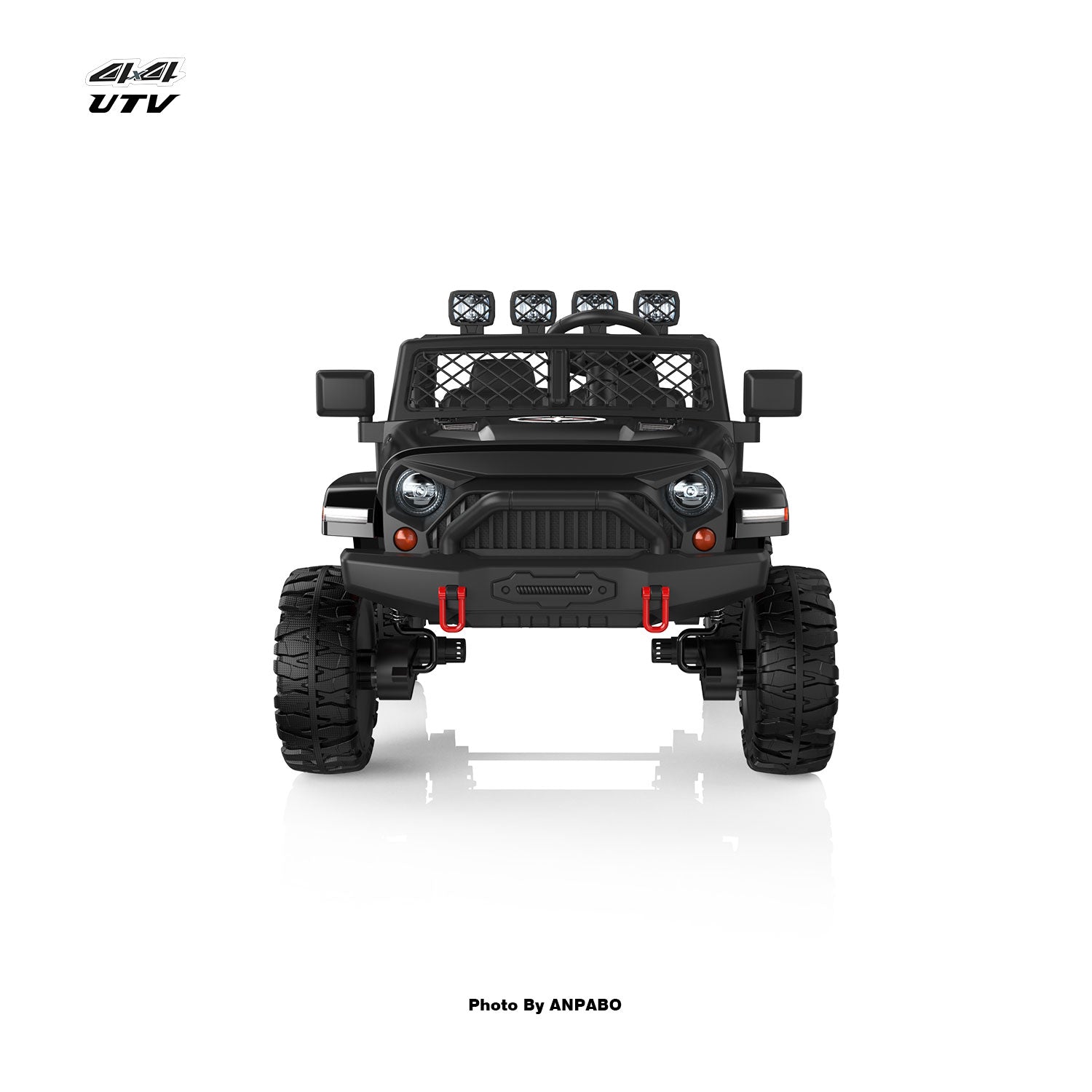 ANPABO 24V UTV Two Seater Jeeps & Trucks With Remote/Bluetooth-black
