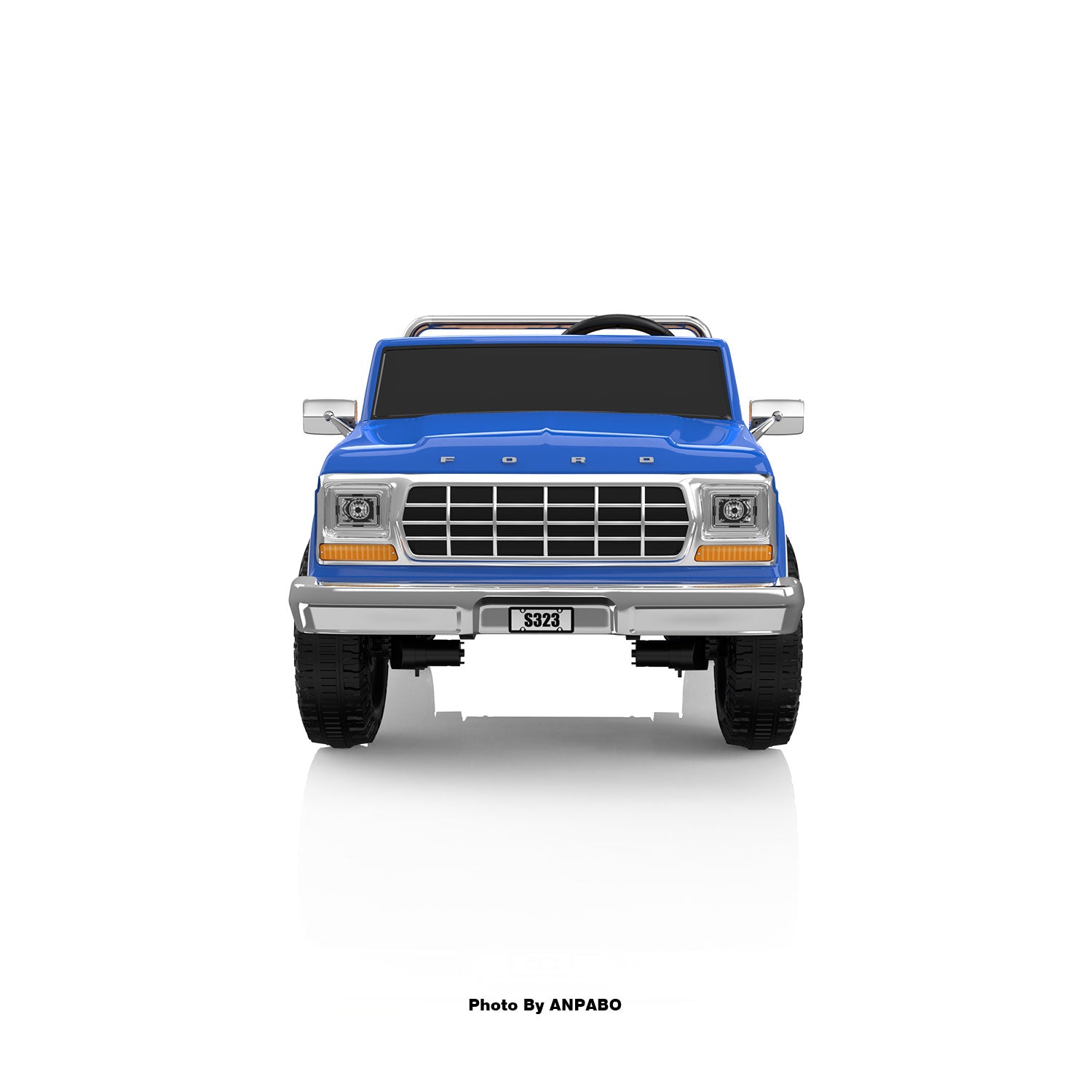 24V Classic Ford Bronco: Blue Retro Legend, Ready for Dual Adventures-blue
