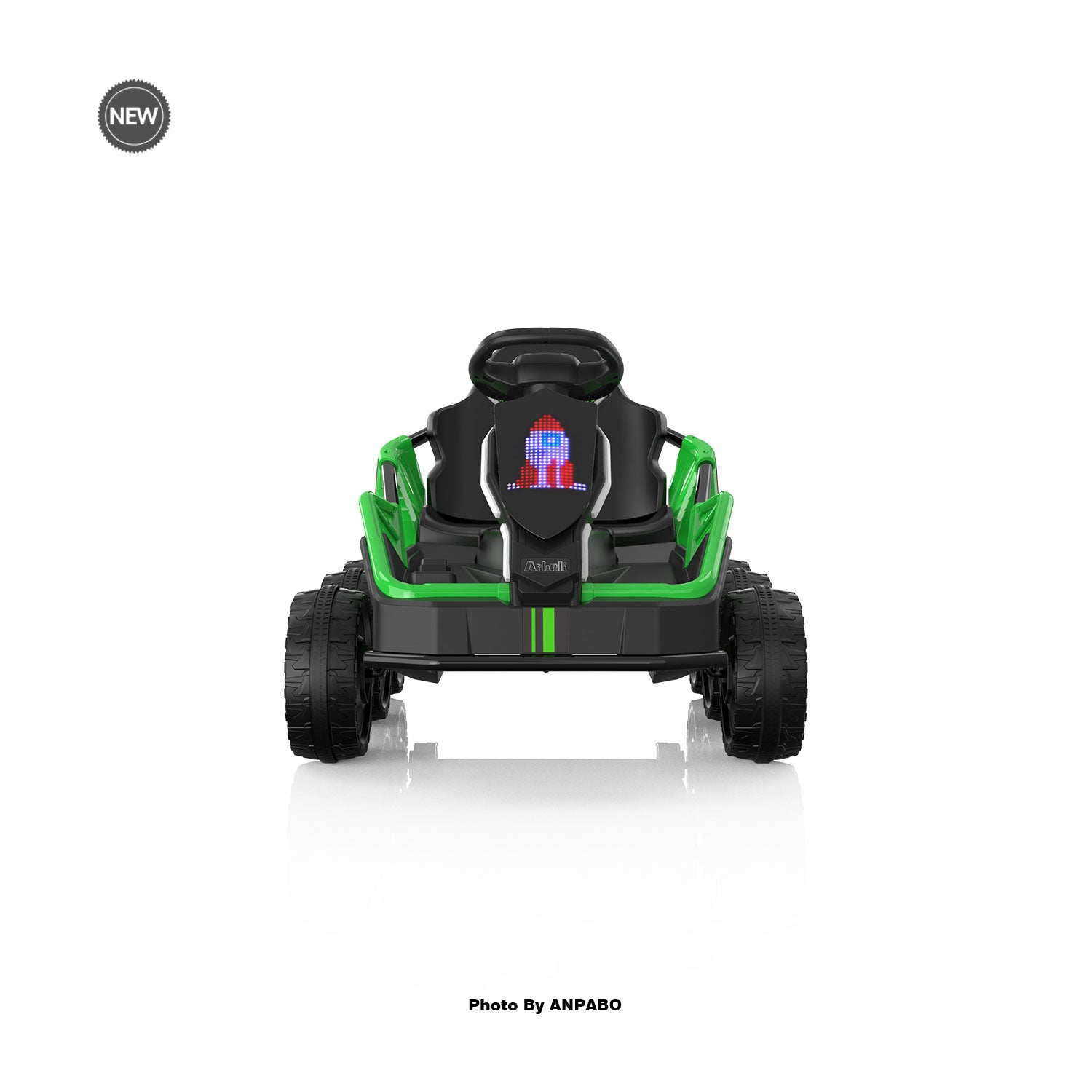 24V Kids Ride-On: 4WD, 17" Seat, Remote, Bluetooth Music, 5MPH-green