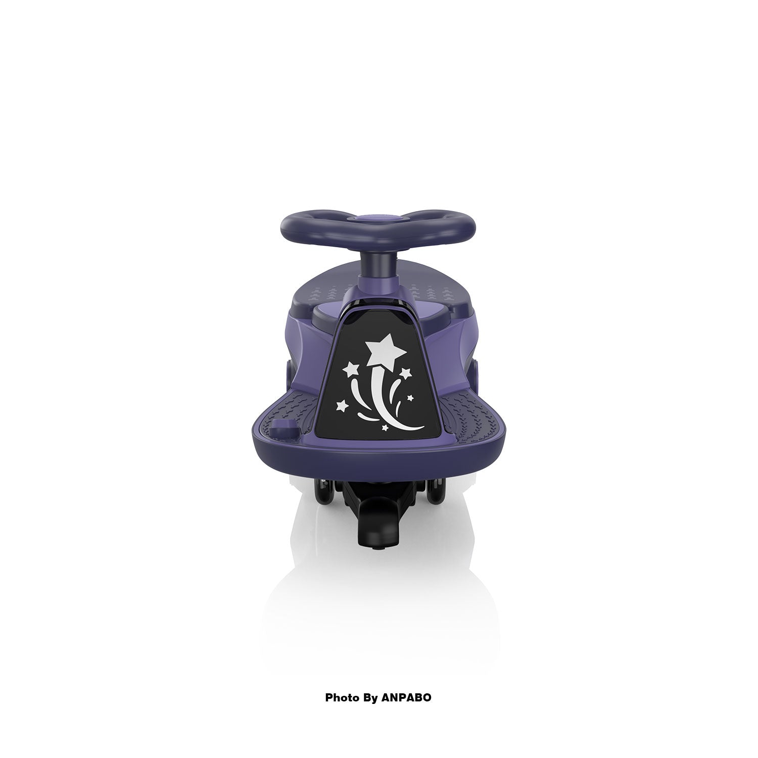 ANPABO 6V Electric Wiggle Car for Kids with LED Lights & Music-Purple