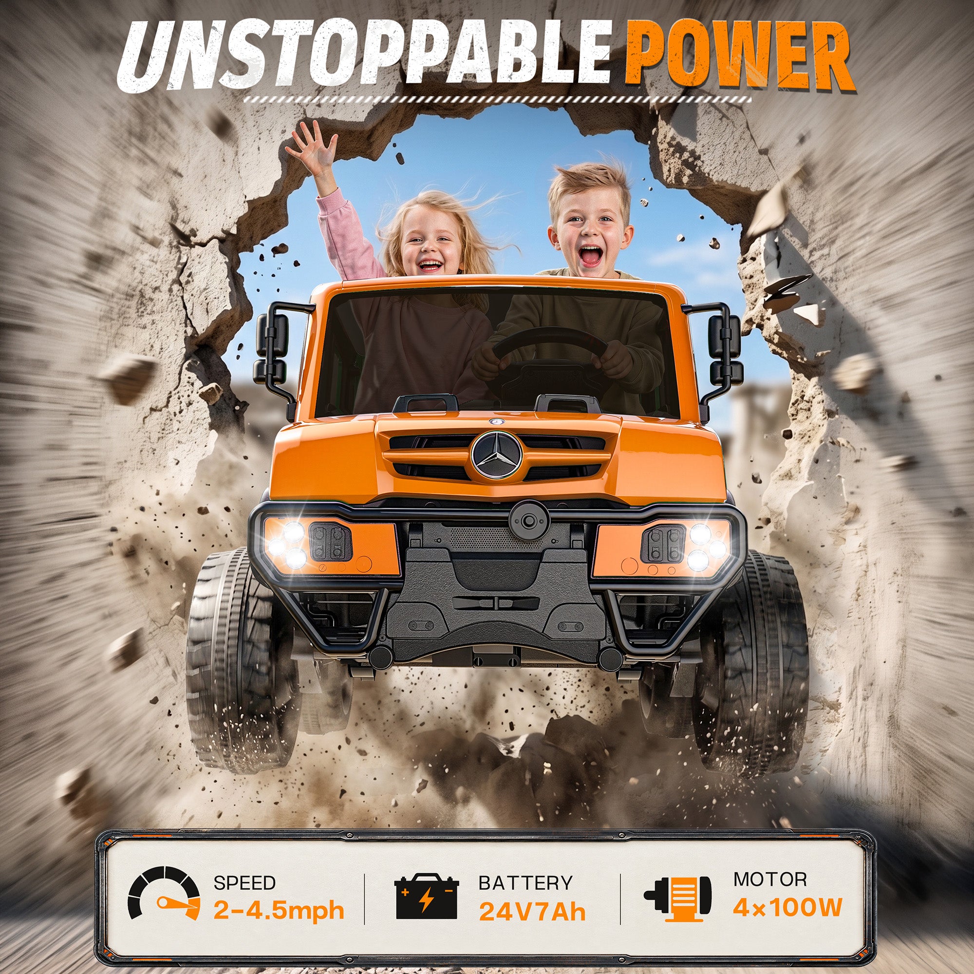 24V  Licensed Mercedes-Benz Ride-On Dump Truck