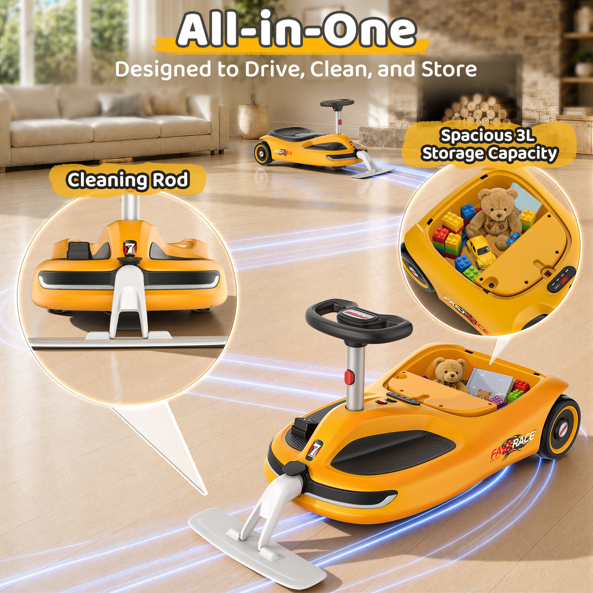 12V Kid's electric cleaning car